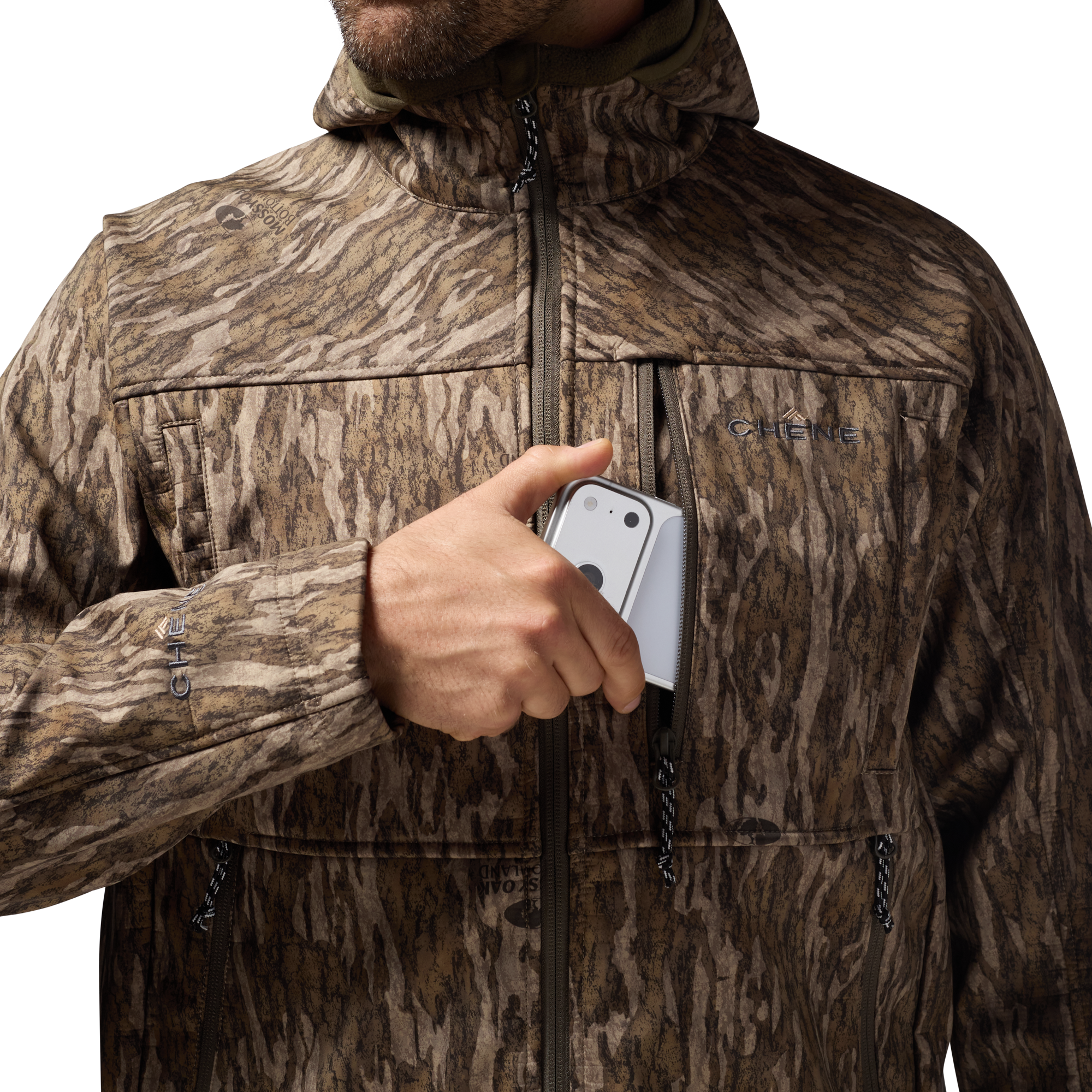 Scout Jacket in Mossy Oak Bottomland, on model #mossy_oak_bottomland