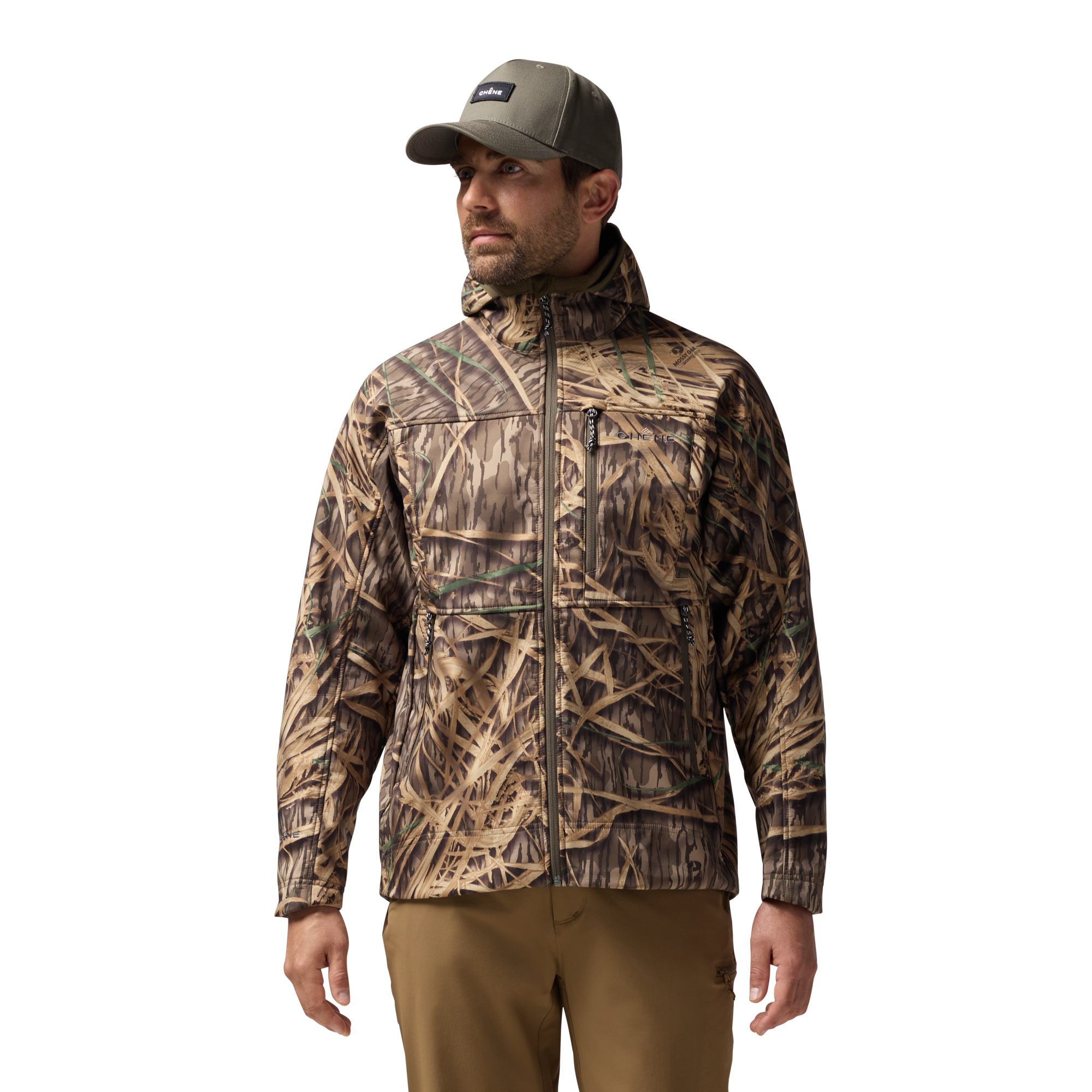Scout Jacket in Mossy Oak Original Shadow Grass, on model #mossy_oak_original_shadow_grass
