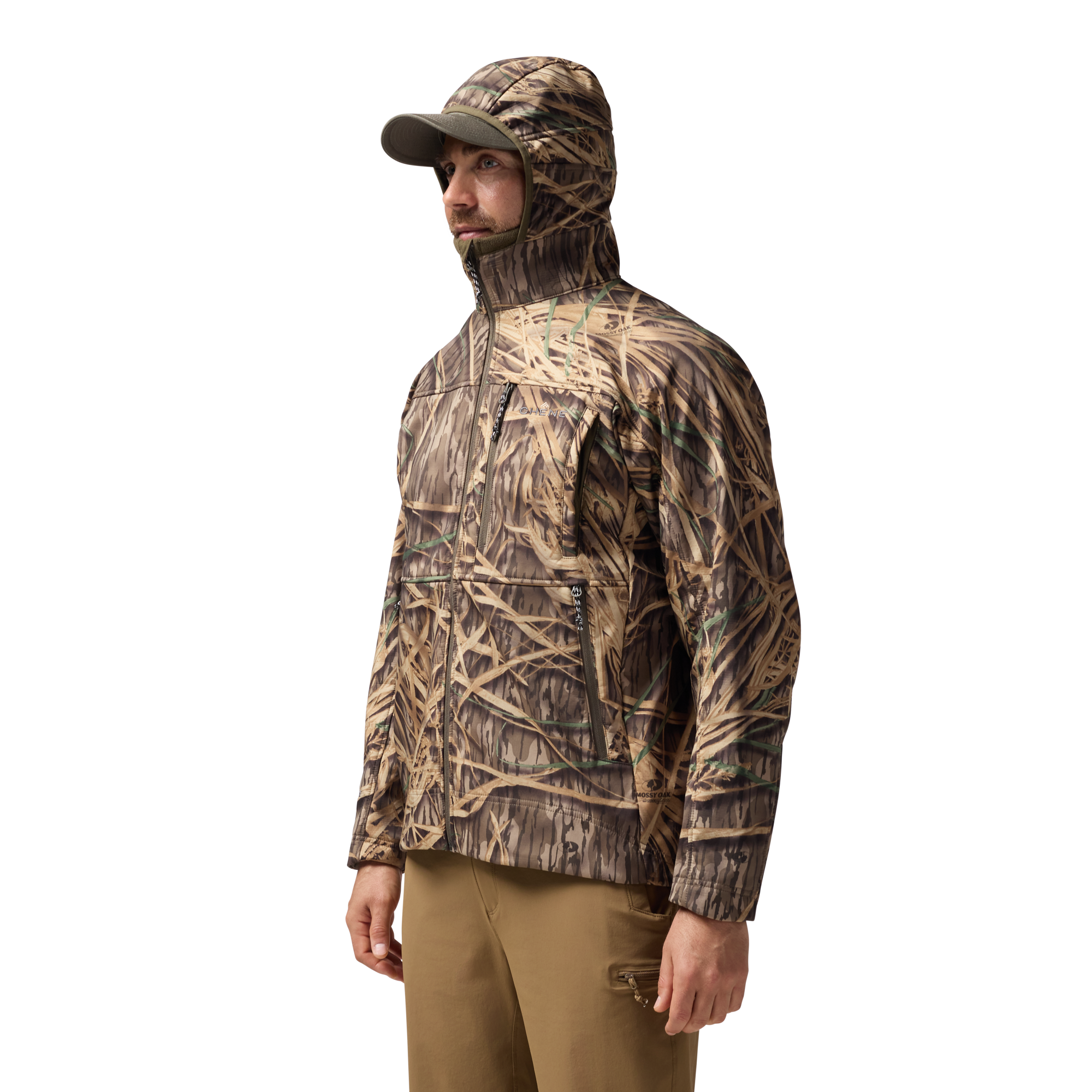 Scout Jacket in Mossy Oak Original Shadow Grass, on model #mossy_oak_original_shadow_grass