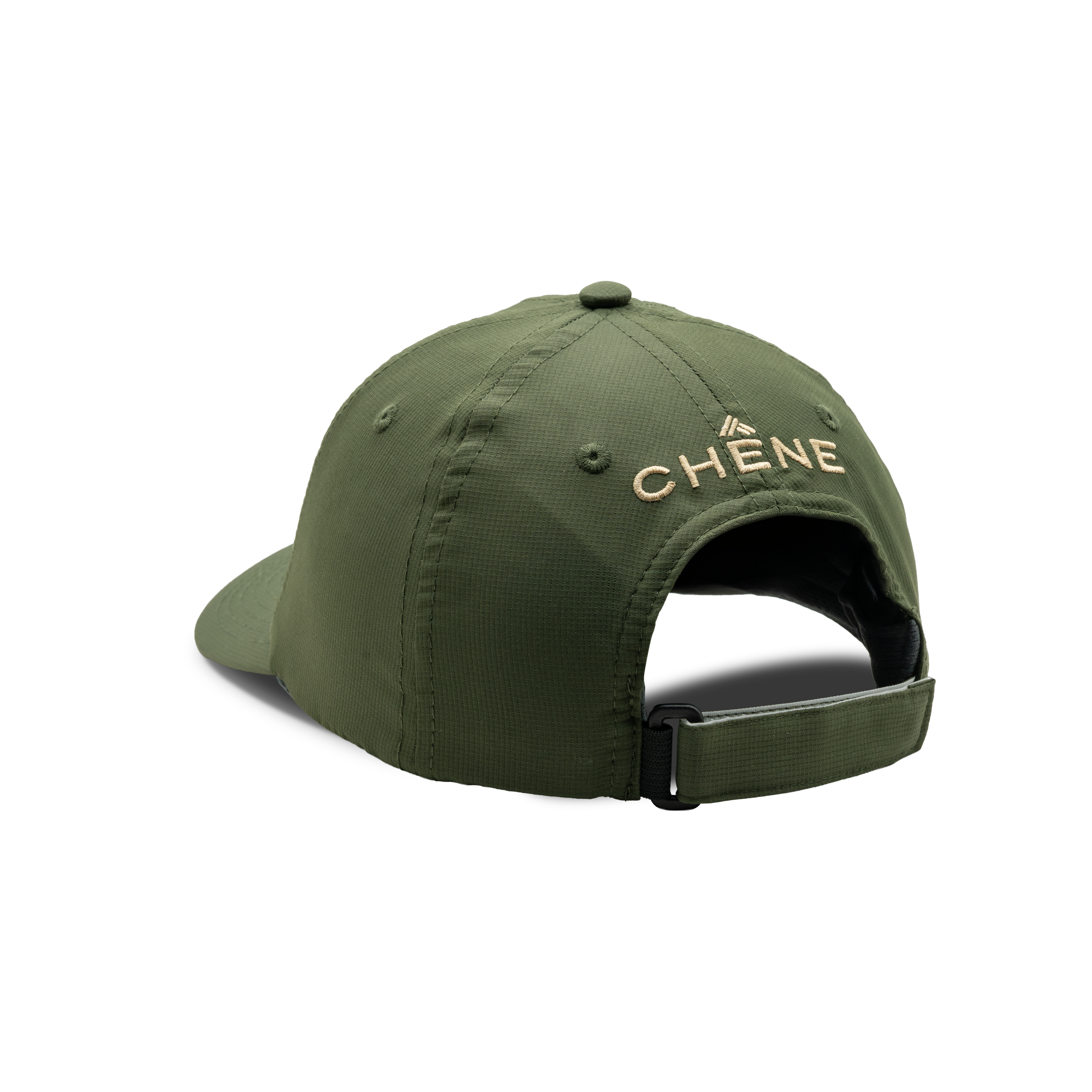 6-Panel Performance Diacritic Hat in Olive, back view #olive