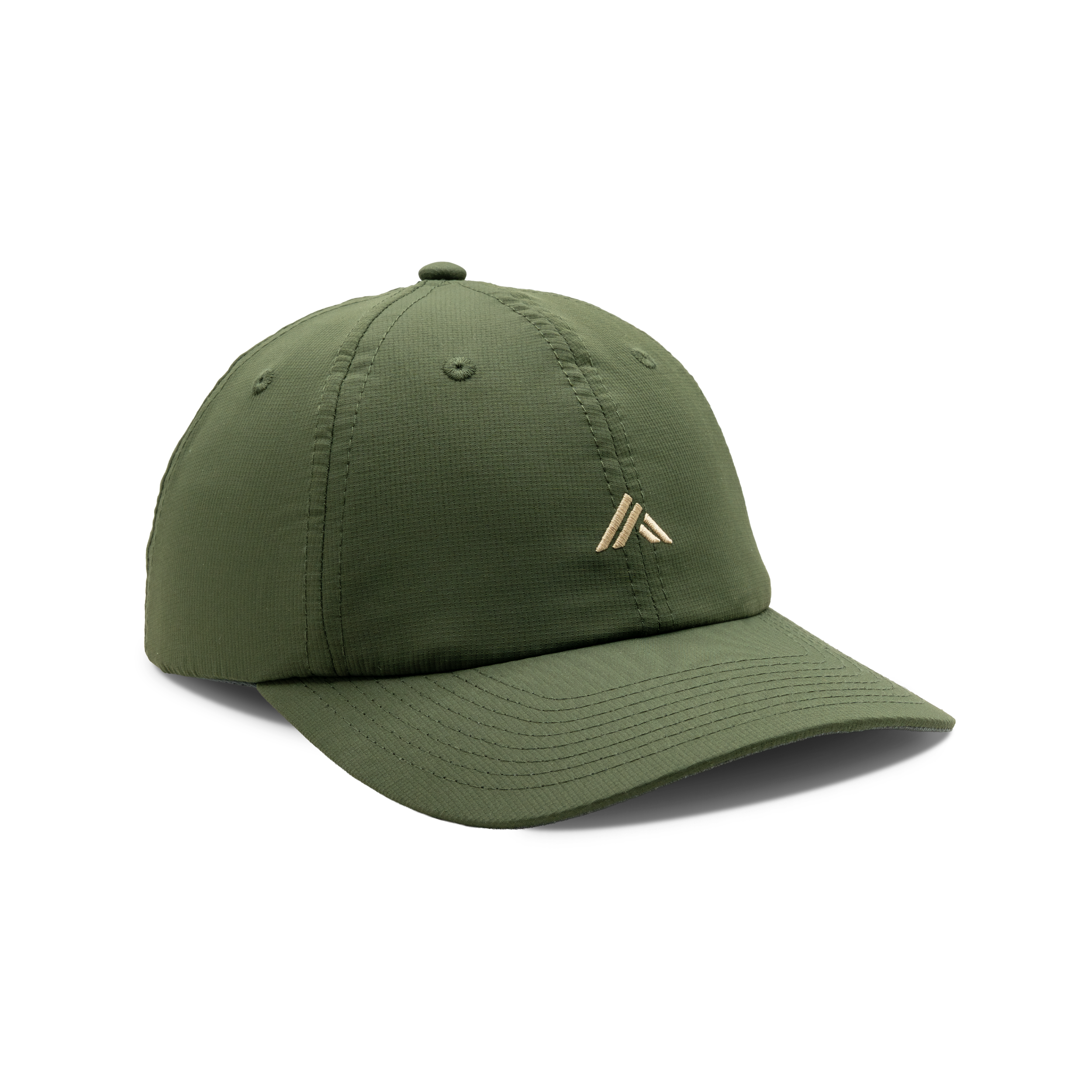6-Panel Performance Diacritic Hat in Olive, front view #olive