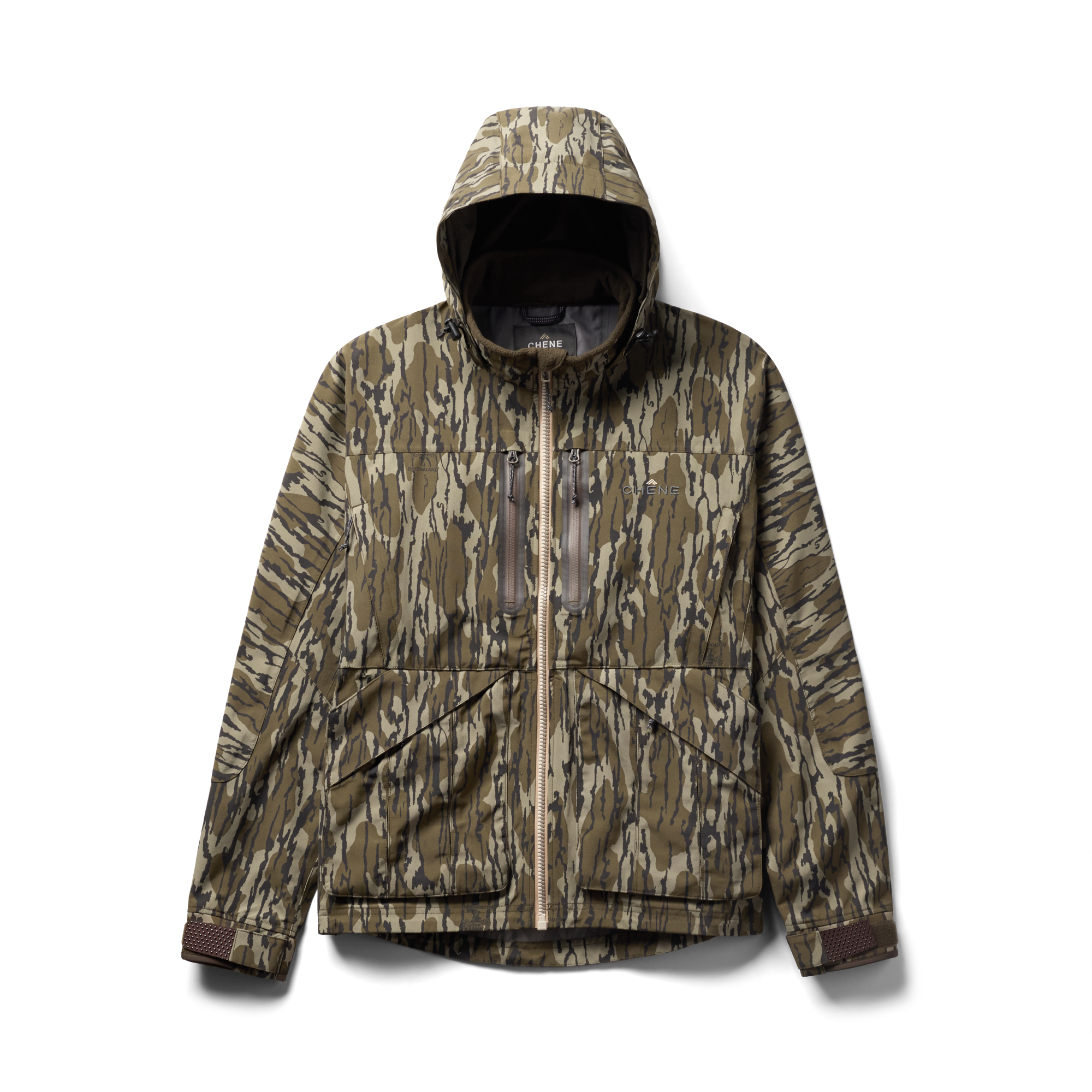 Hydro-Lok Shell Jacket in Mossy Oak Original Bottomland, flat lay #mossy_oak_original_bottomland