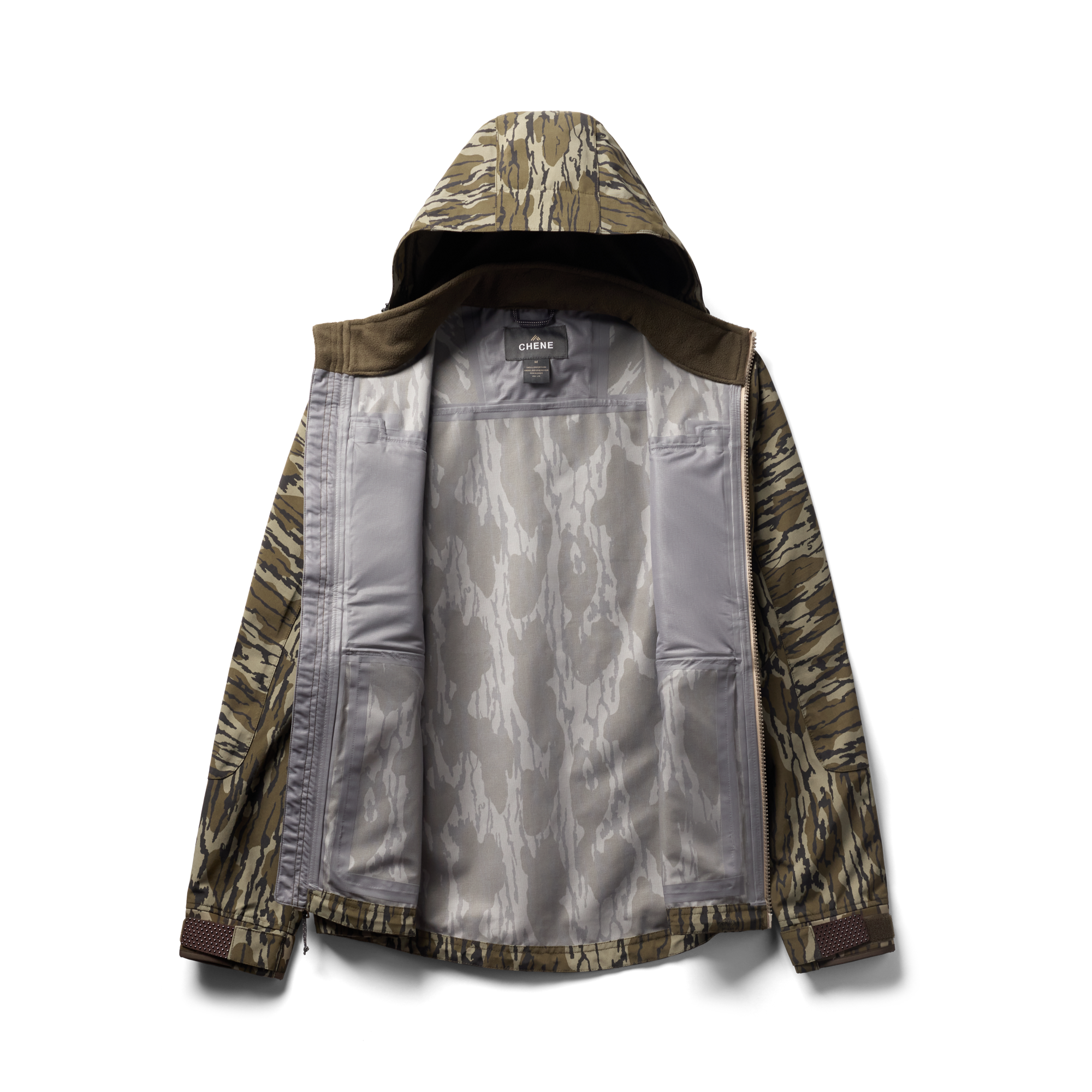 Hydro-Lok Shell Jacket in Mossy Oak Original Bottomland, flat lay #mossy_oak_original_bottomland