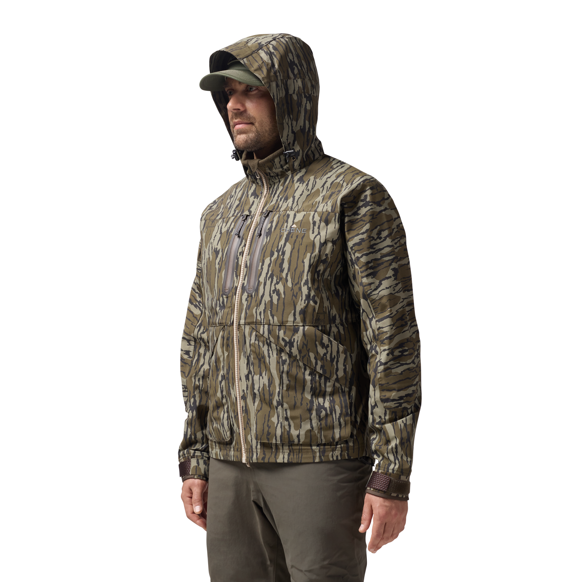 Hydro-Lok Shell Jacket in Mossy Oak Original Bottomland, on model #mossy_oak_original_bottomland