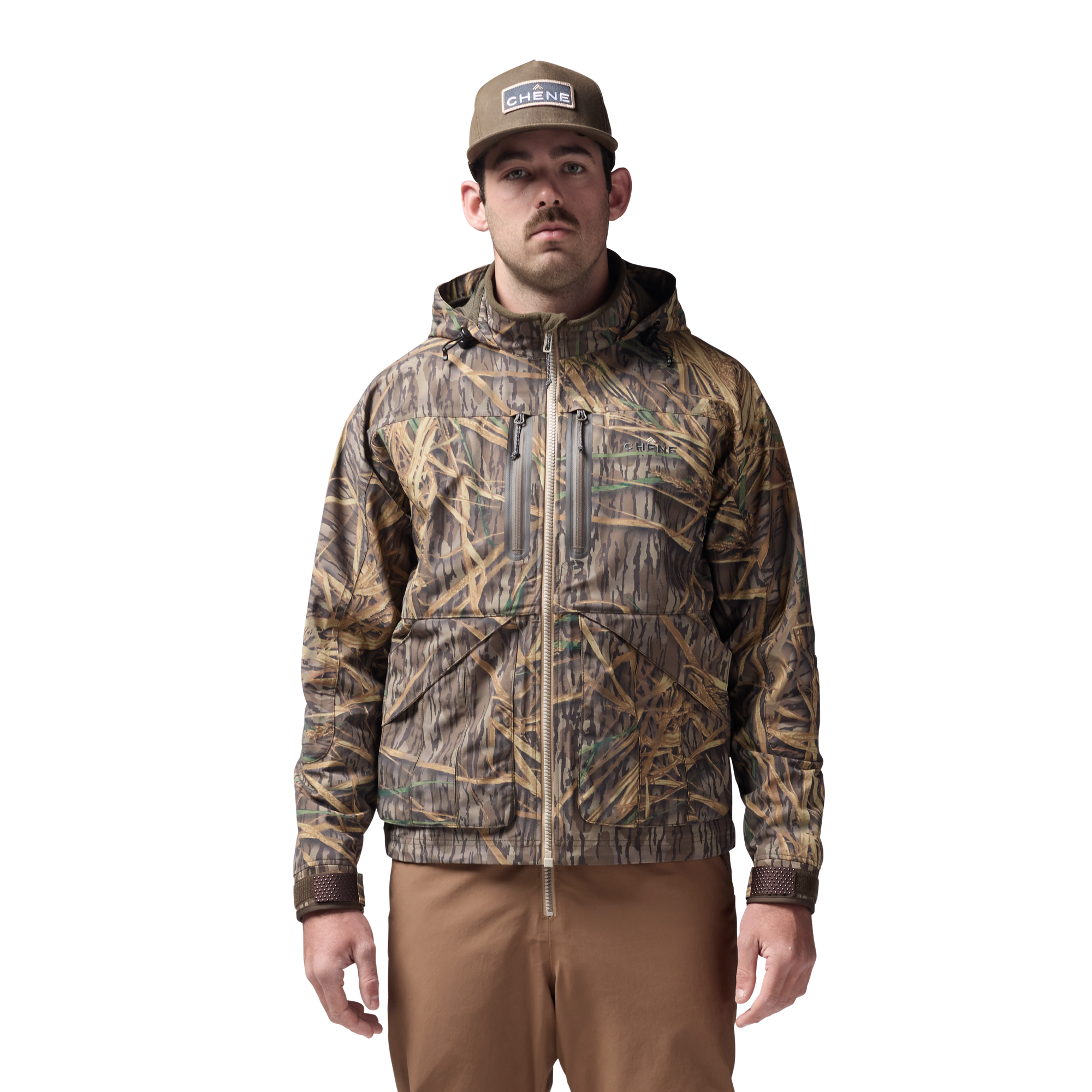 Hydro-Lok Shell Jacket in Mossy Oak Original Shadow Grass, on model #mossy_oak_original_shadow_grass