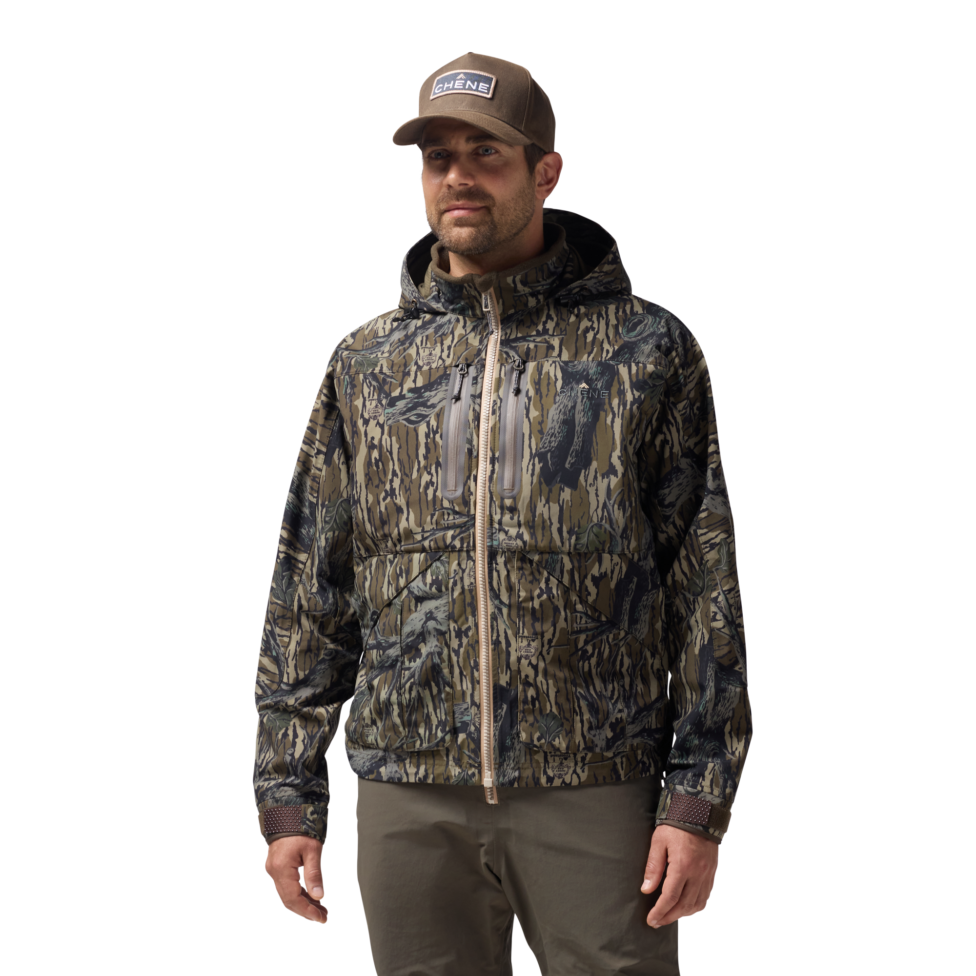 Hydro-Lok Shell Jacket in Mossy Oak Original Treestand, on model #mossy_oak_original_treestand