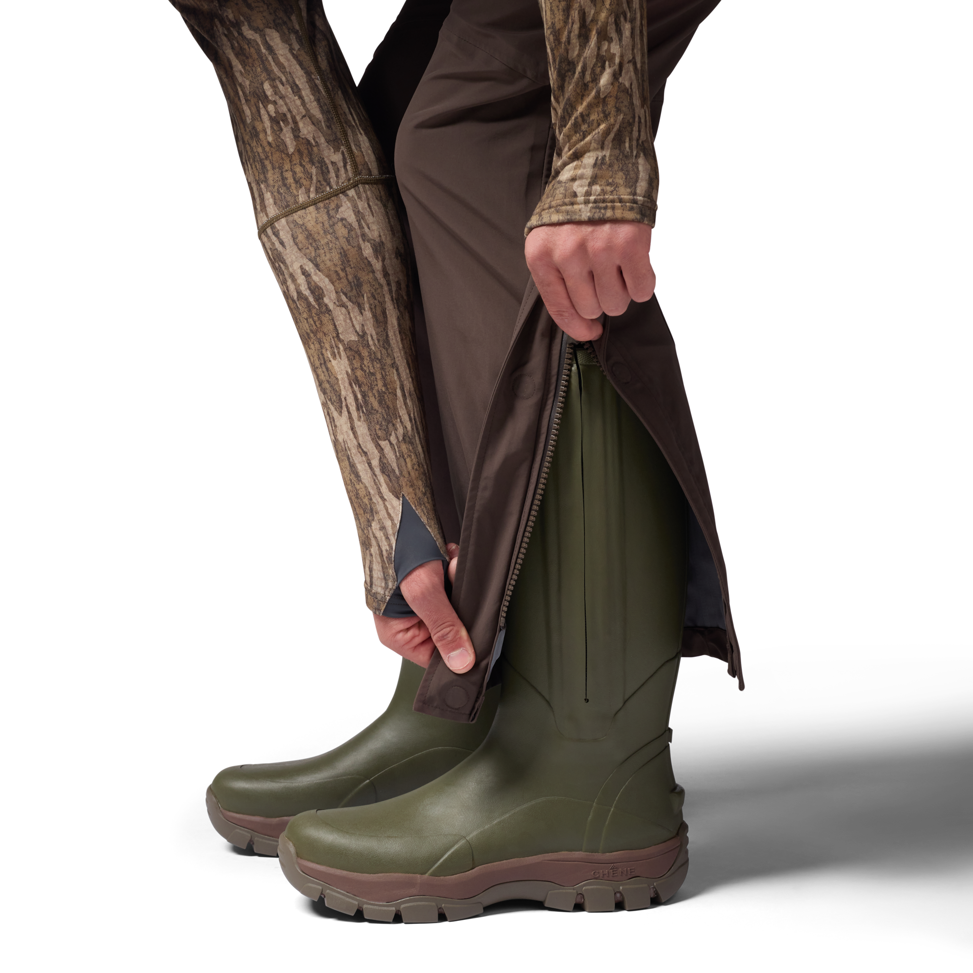 Hydro-Lok Field Bib in Brown, on model #brown
