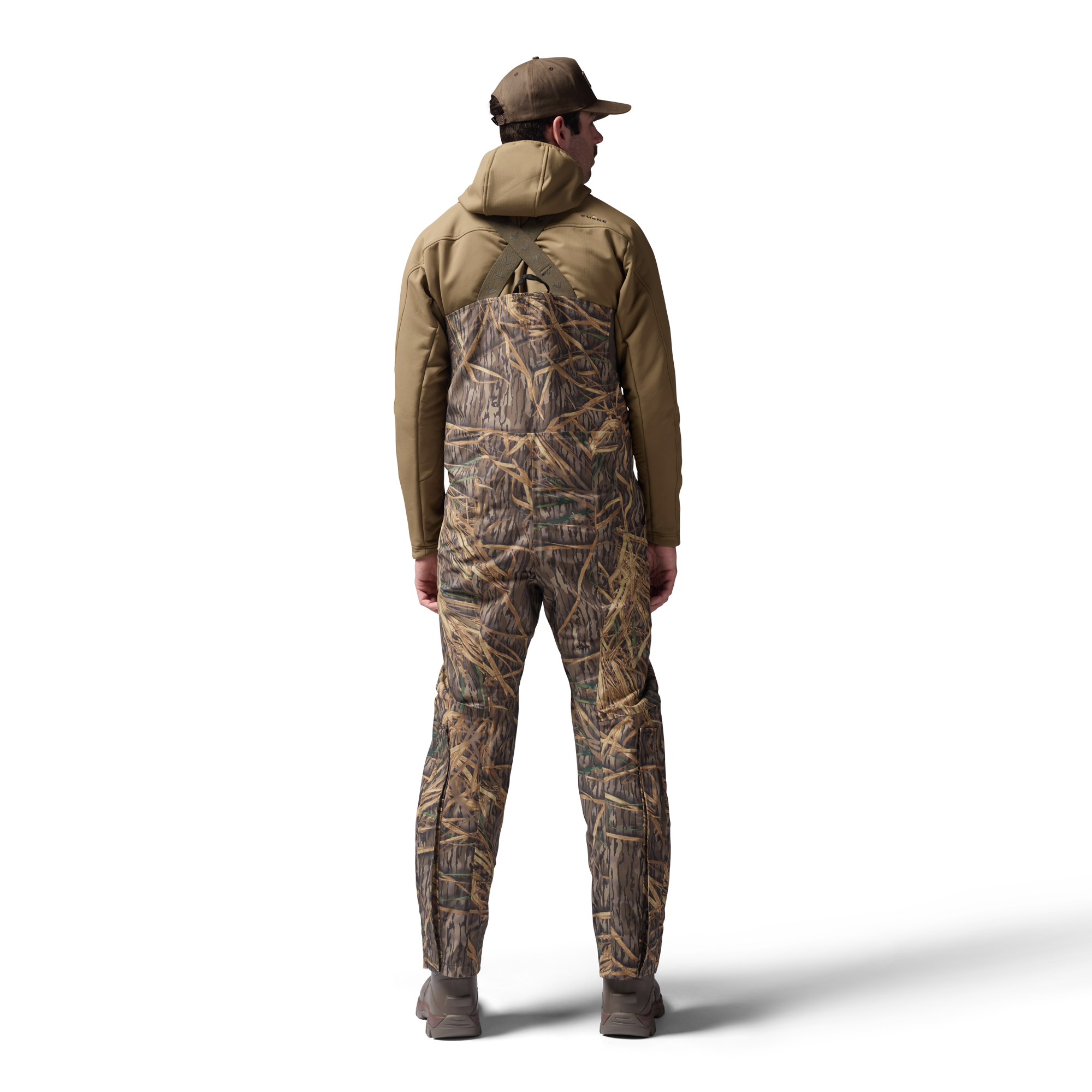 Hydro-Lok Field Bib in Mossy Oak Original Shadow Grass, on model #mossy_oak_original_shadow_grass