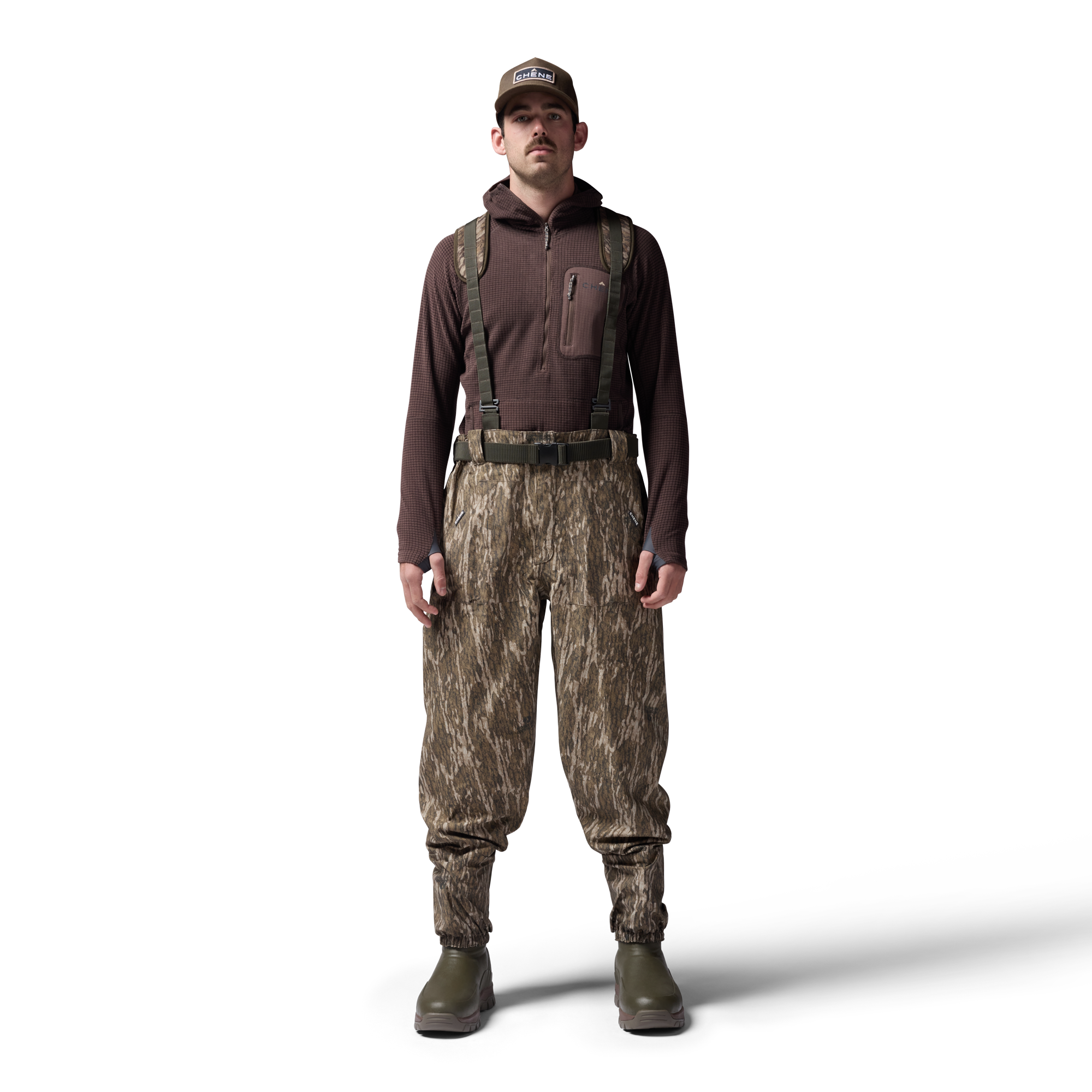 2S Wading Pant in Mossy Oak Bottomland, on model #mossy_oak_bottomland