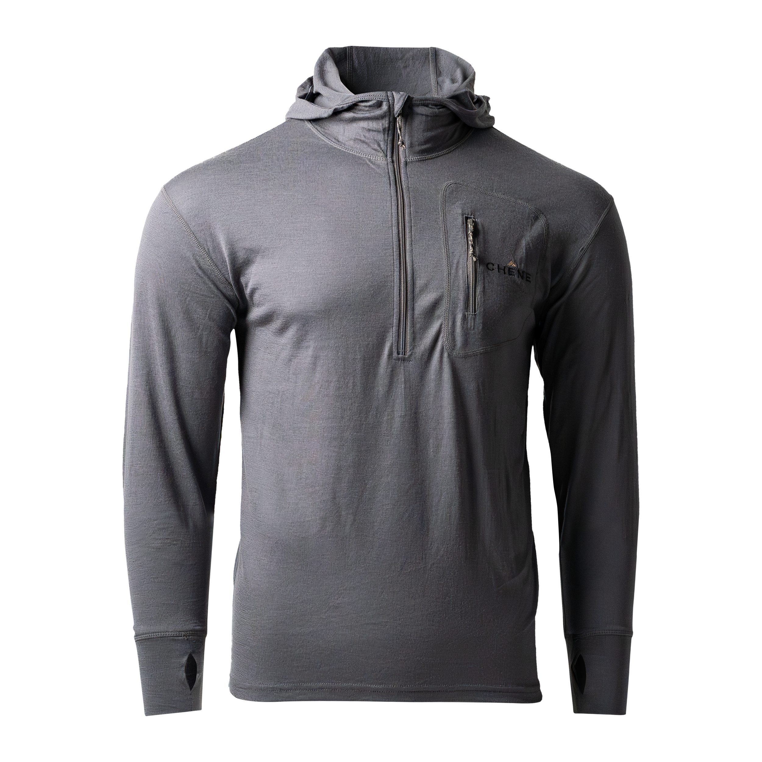 Merino Half Zip with Hood