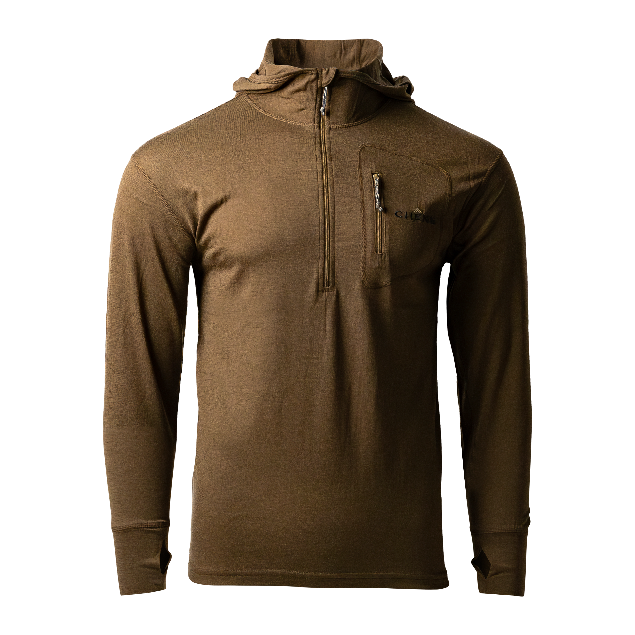 Merino Half Zip with Hood