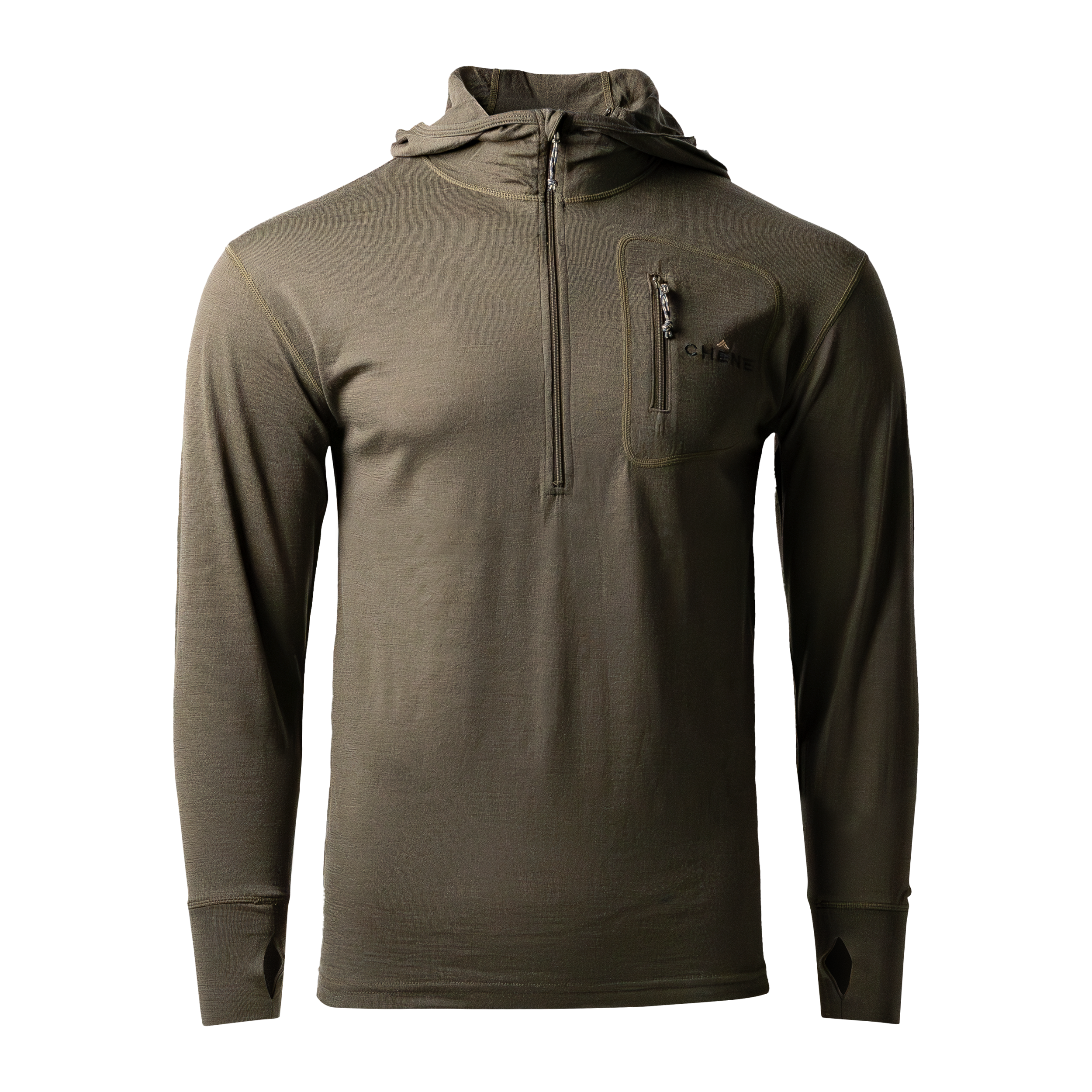 Merino Half Zip with Hood