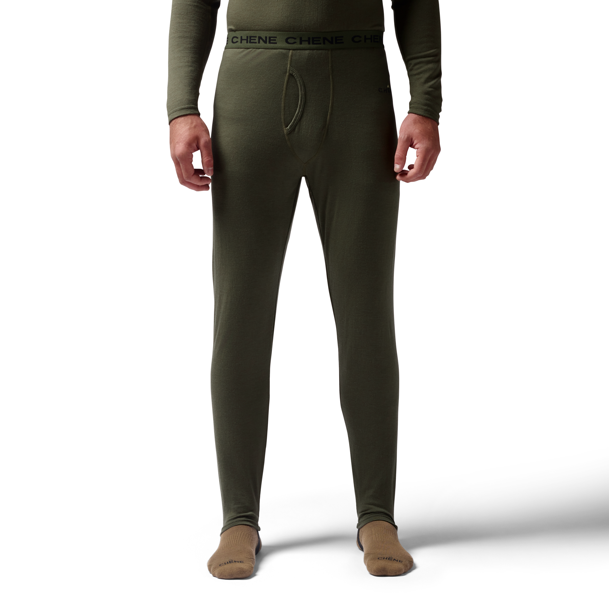 Merino Bottom in Olive, on model #olive