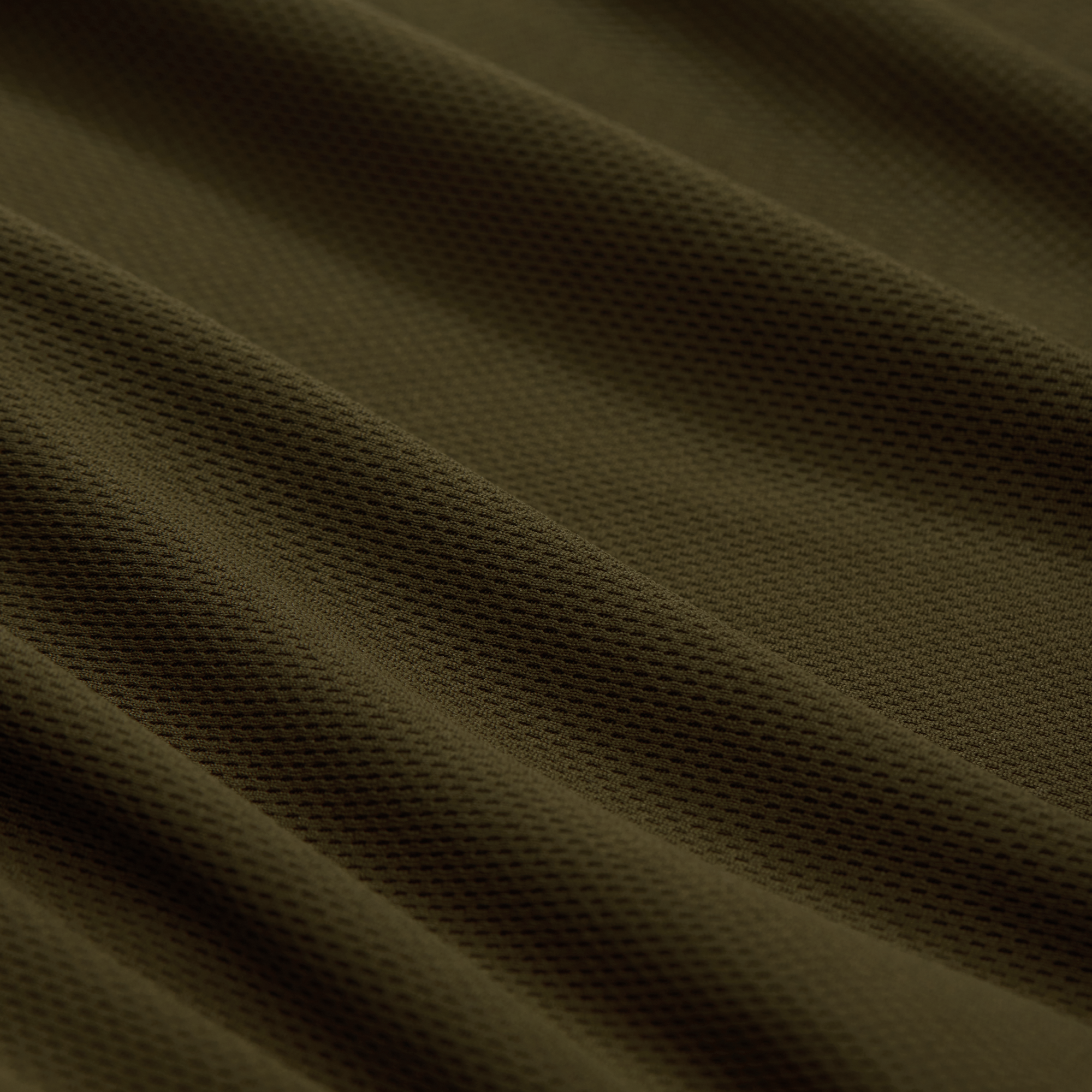 Vale 105 Synthetic Crew L/S in Dark Olive, fabric detail #dark_olive
