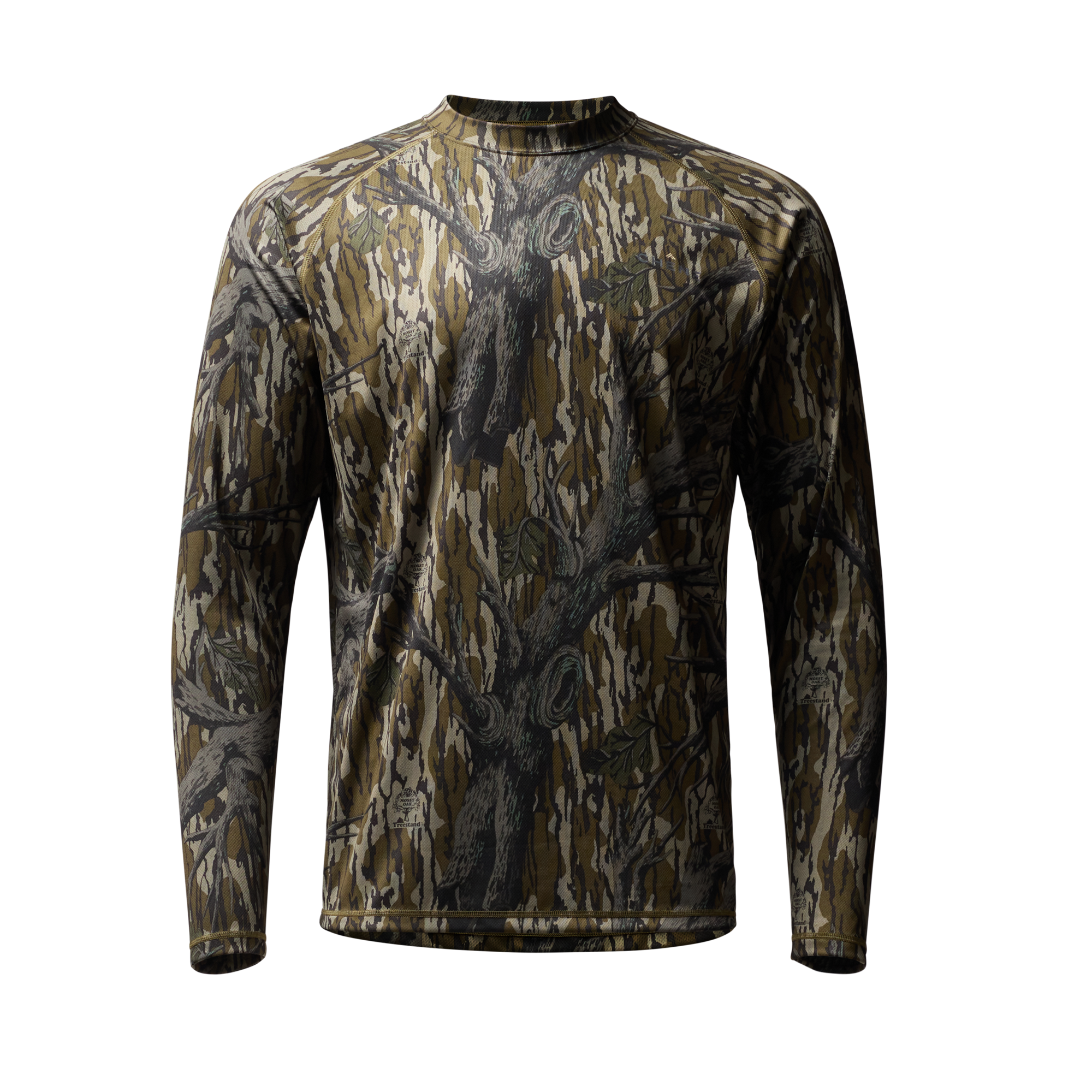 Vale 105 Synthetic Crew L/S in Mossy Oak Bottomland, front view #mossy_oak_bottomland