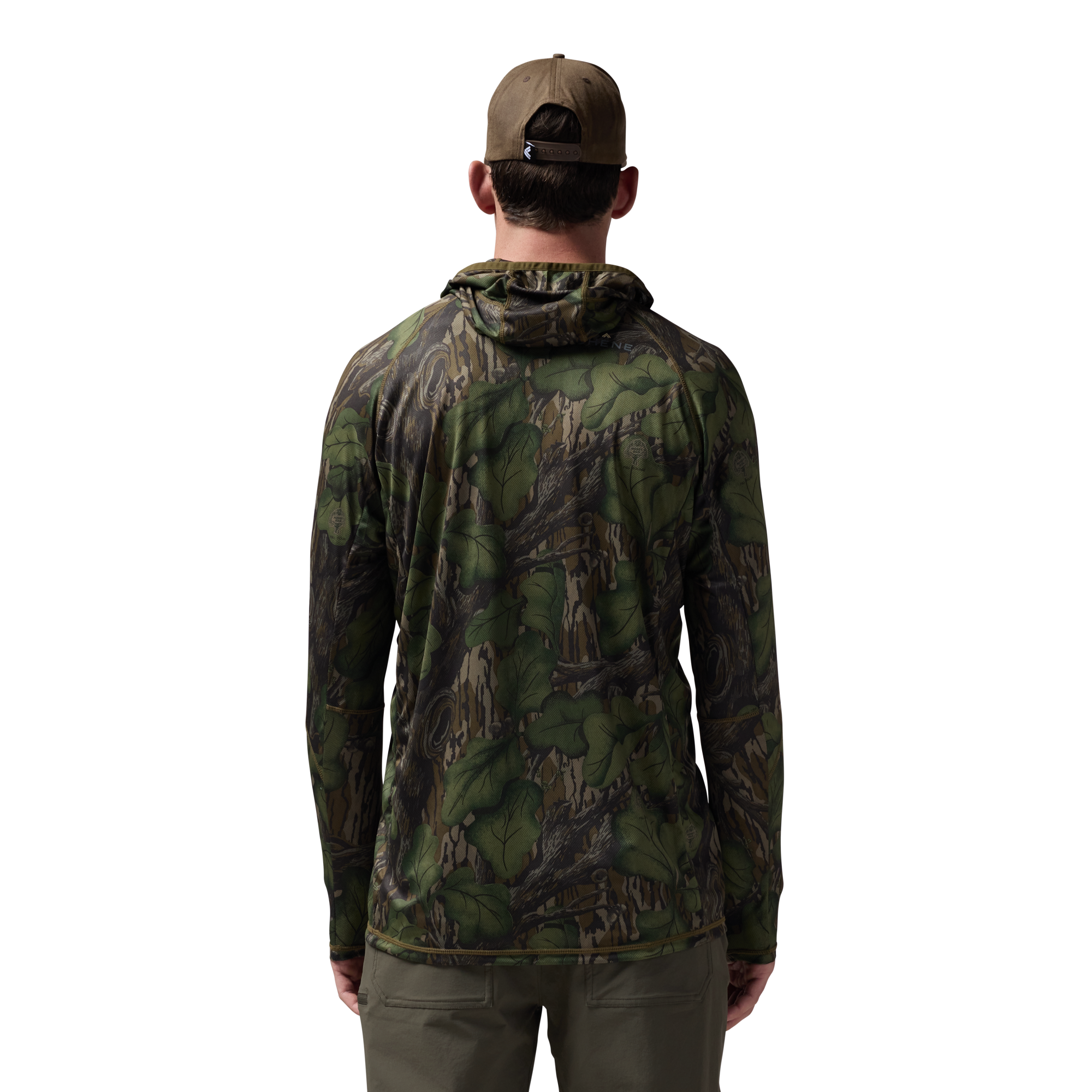 Vale 105 Synthetic Hoodie in Mossy Oak Full Foliage, on model #mossy_oak_full_foliage