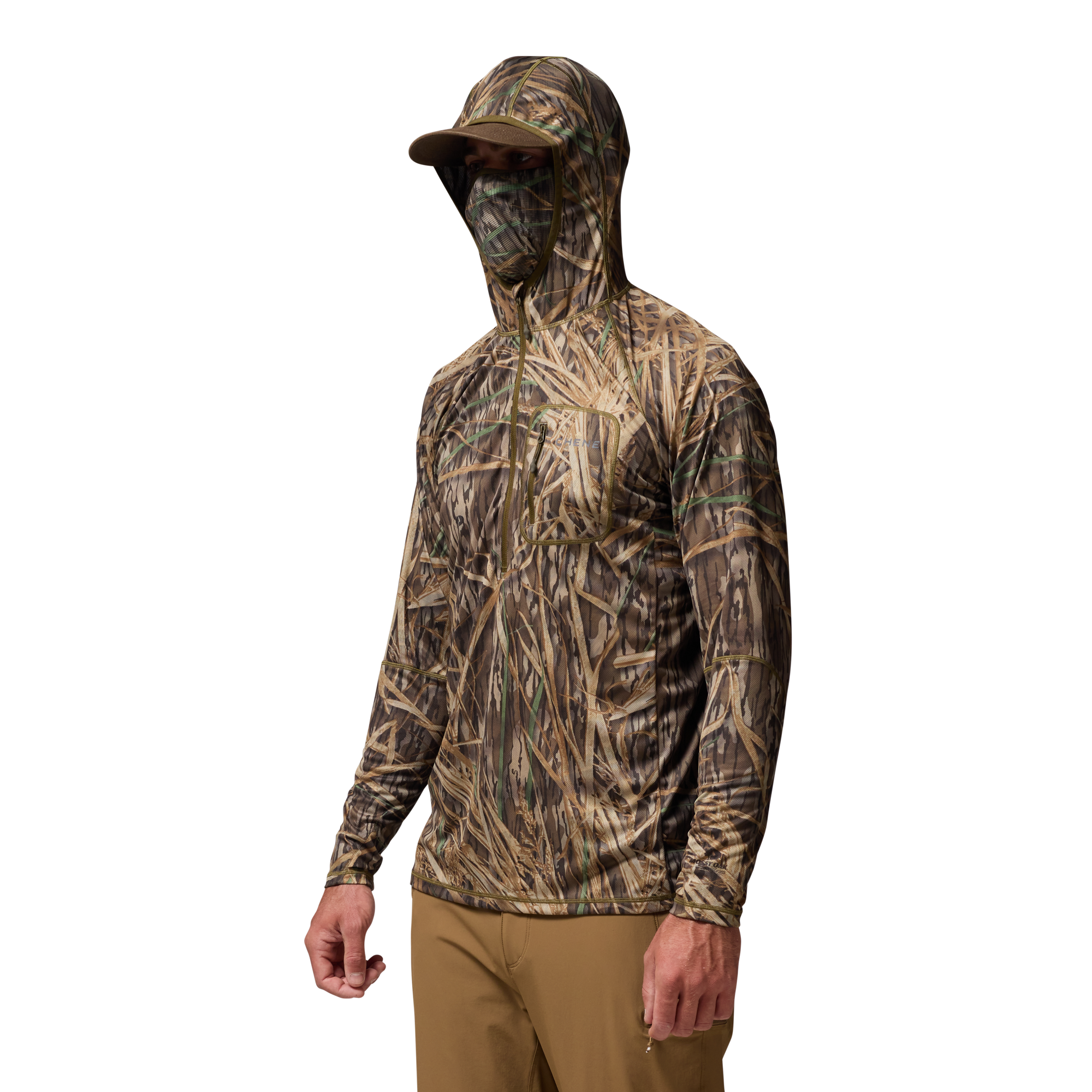 Vale 105 Synthetic Hoodie in Mossy Oak Original Shadow Grass, on model #mossy_oak_original_shadow_grass