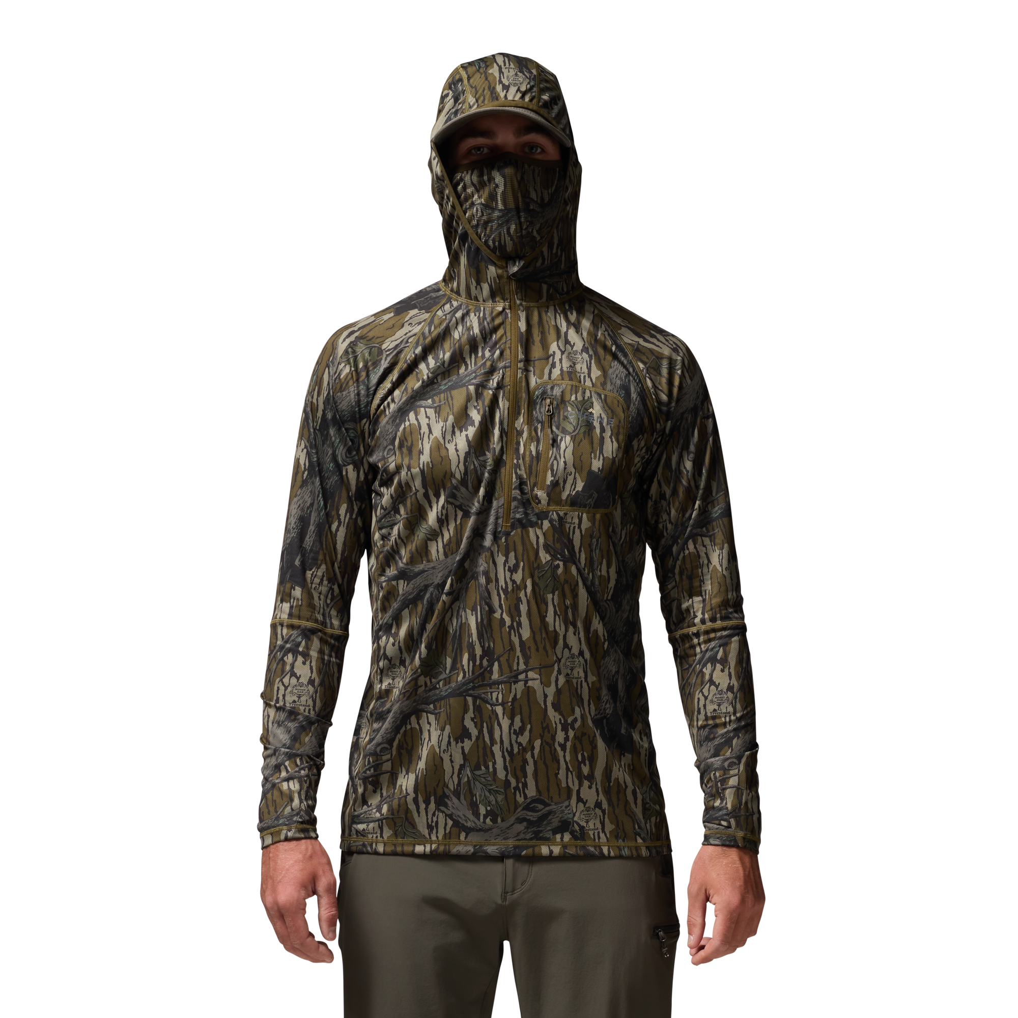 Vale 105 Synthetic Hoodie in Mossy Oak Original Treestand, on model #mossy_oak_original_treestand