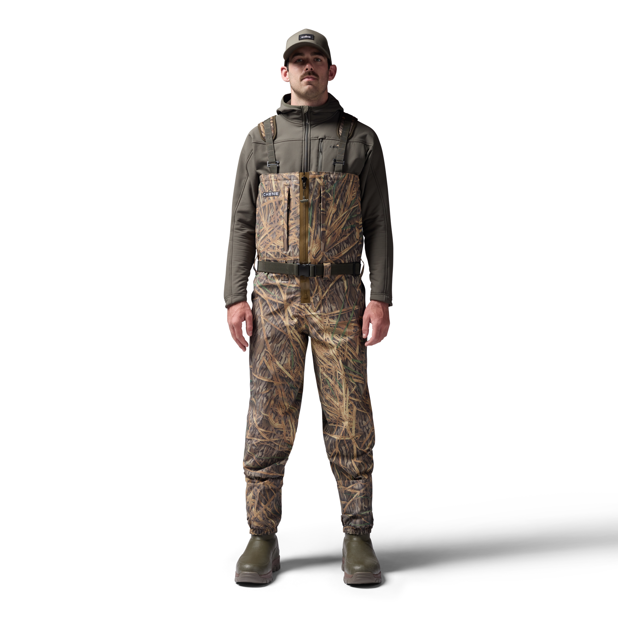 Mossy Oak Original Shadow Grass 2S Wader in Mossy Oak Original Shadow Grass, on model #mossy_oak_original_shadow_grass