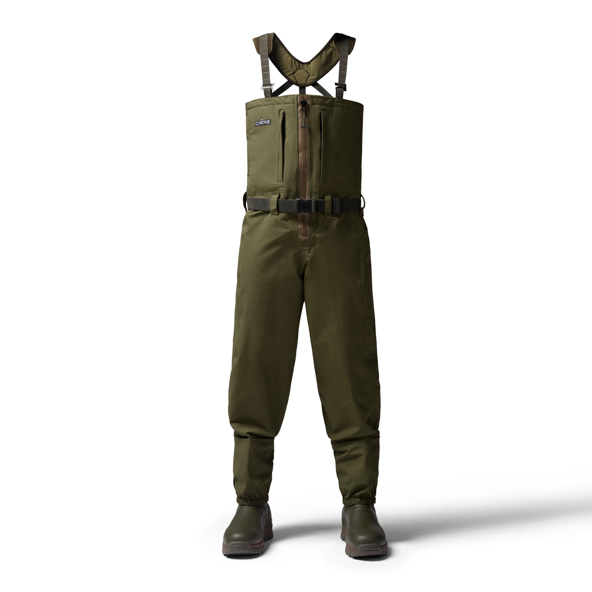 Olive 2S Wader in Olive, front view #olive