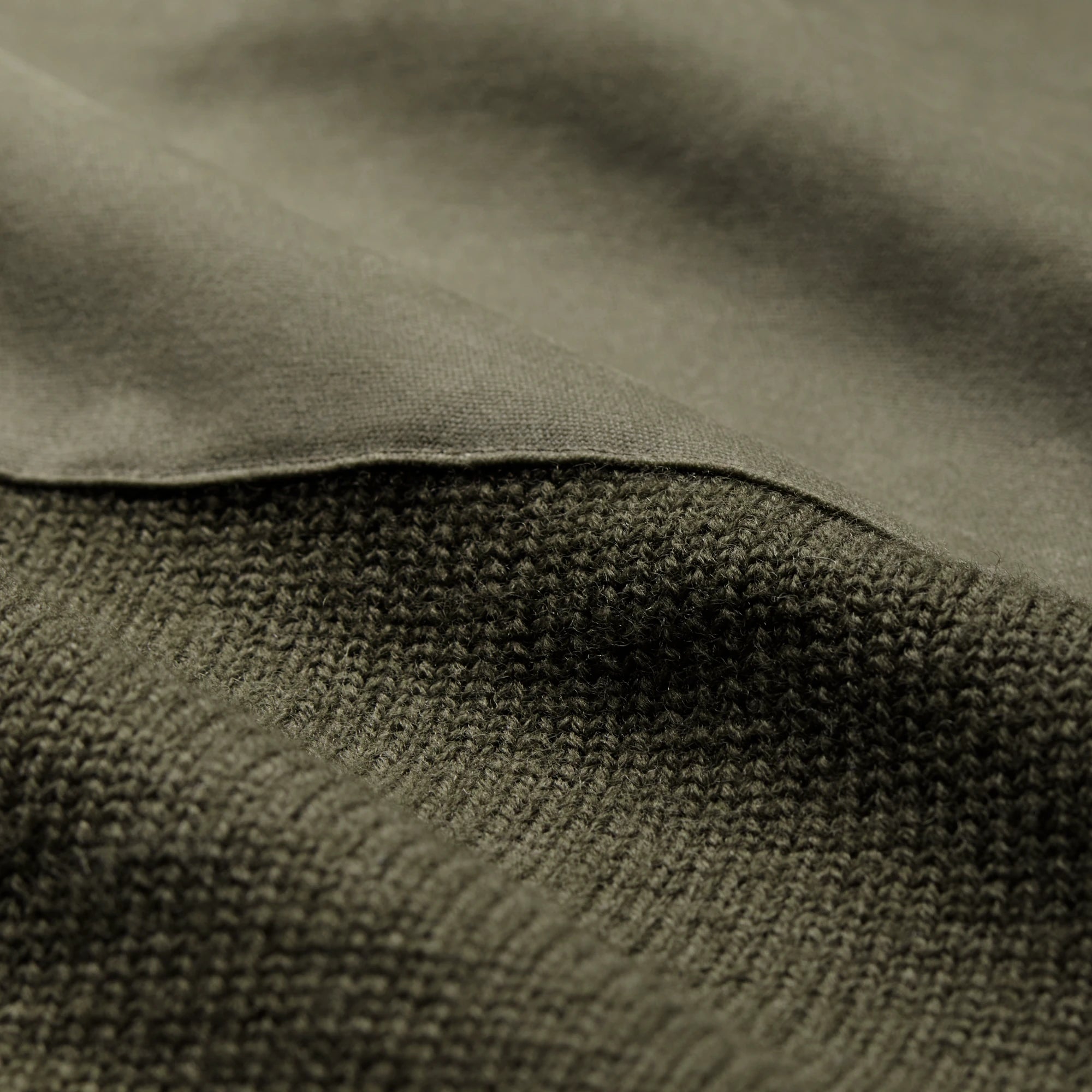 Waxed Canvas Sweater in Moss, fabric detail #moss