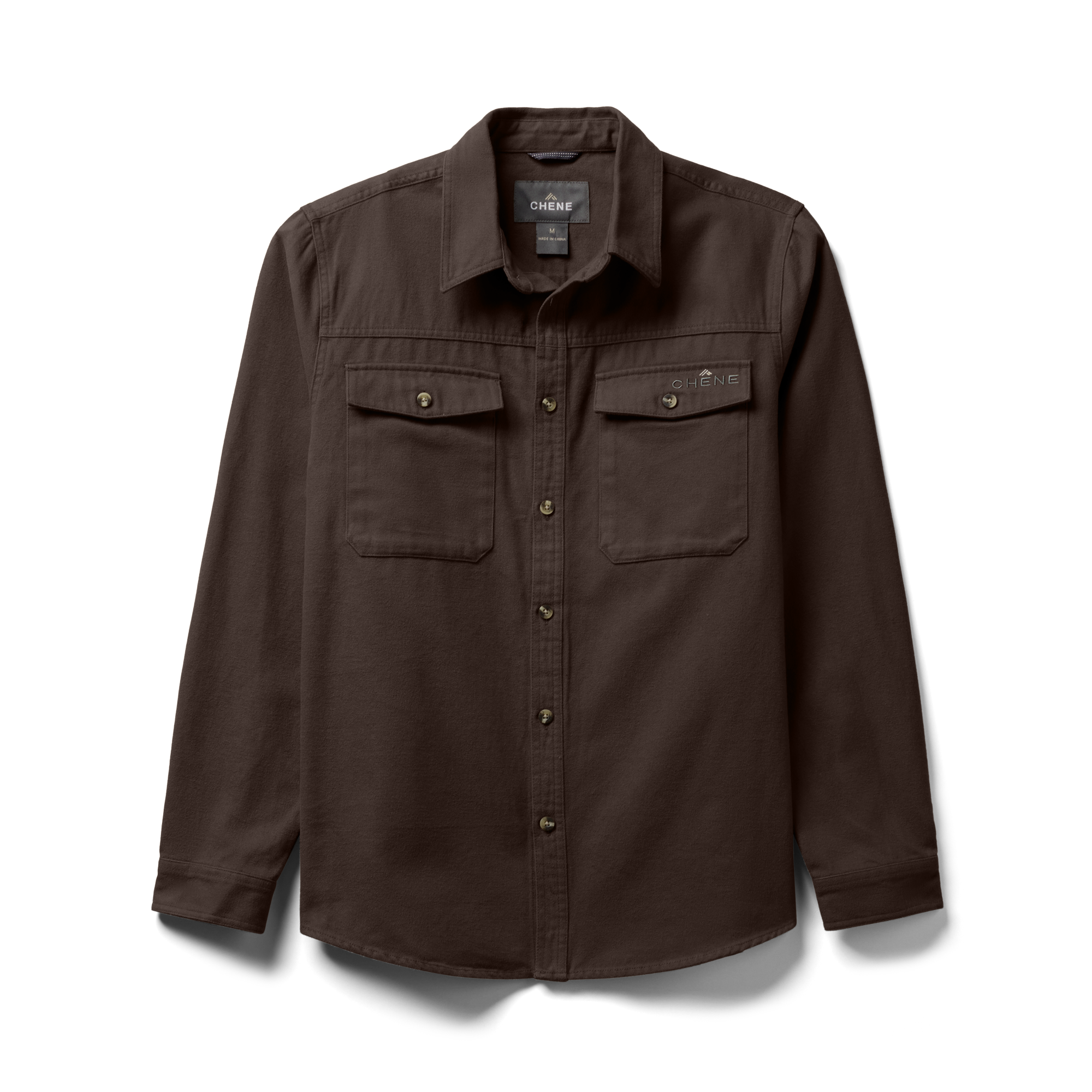 Waterfowler Moleskin Shirt in Brown, flat lay #brown