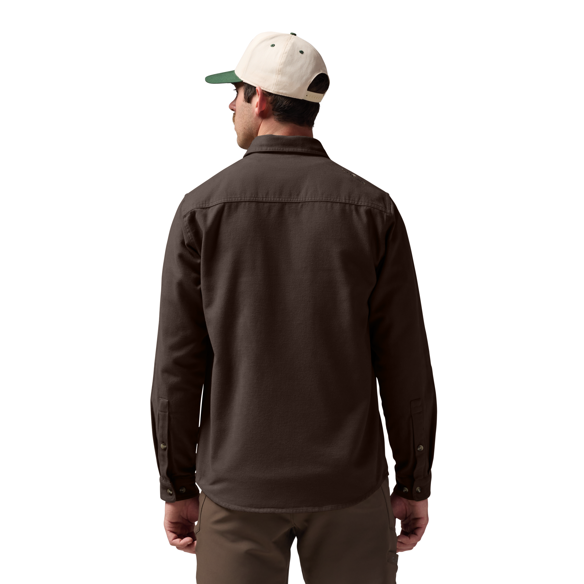 Waterfowler Moleskin Shirt in Brown, on model #brown