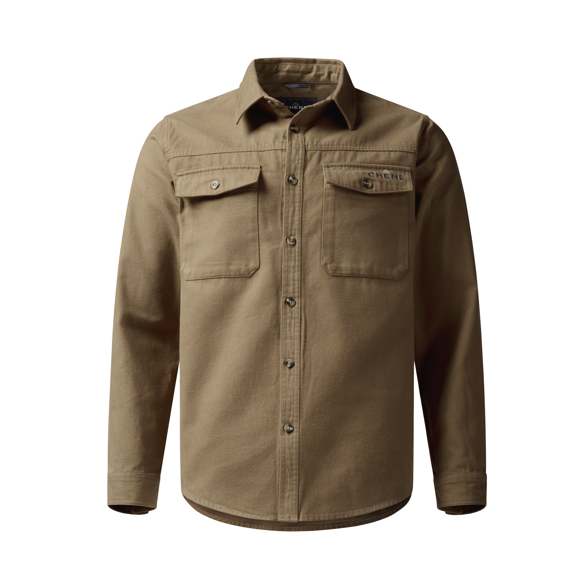 Waterfowler Moleskin Shirt in Field Khaki, front view #field_khaki