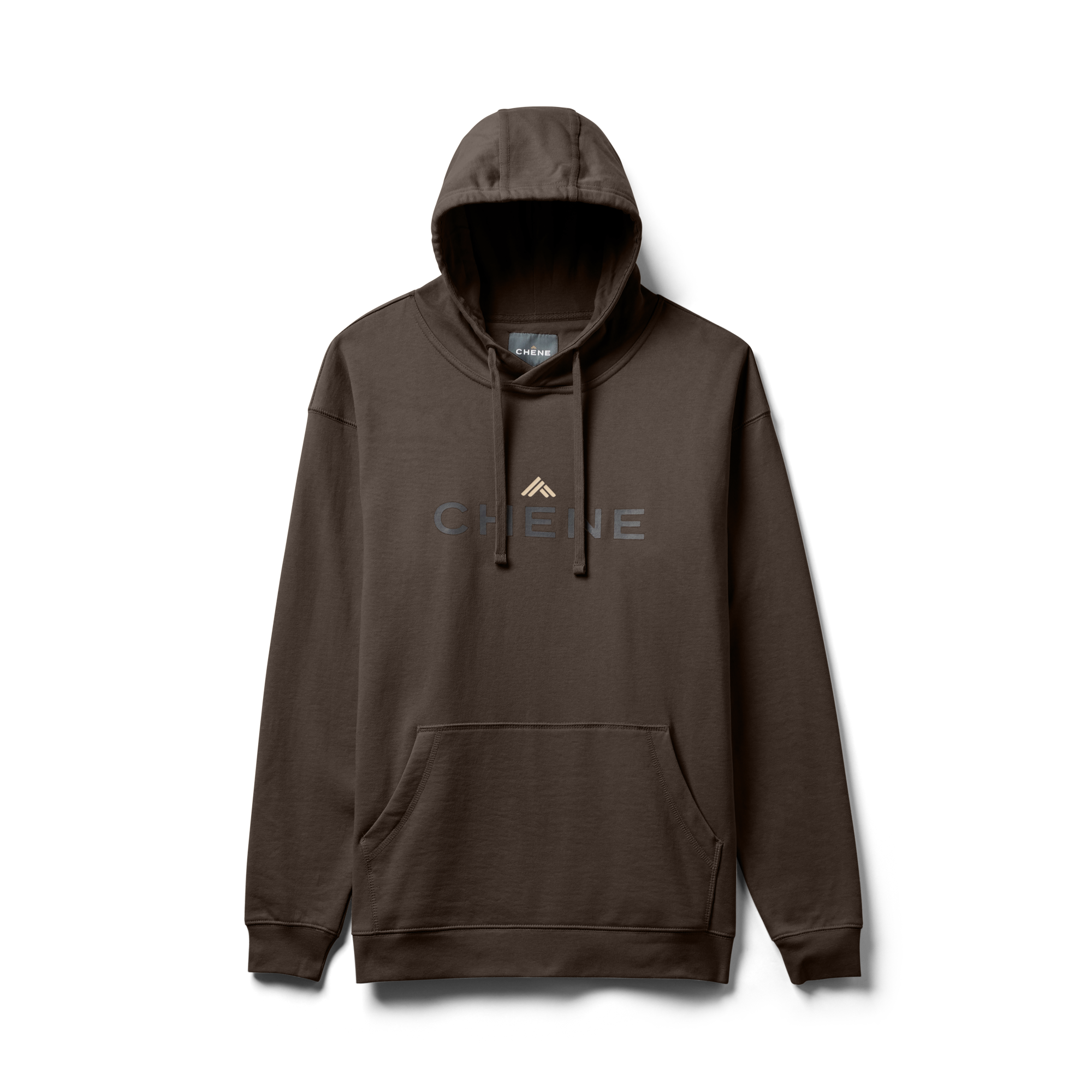Leisure Hoodie in Heather Brown, flat lay #heather_brown