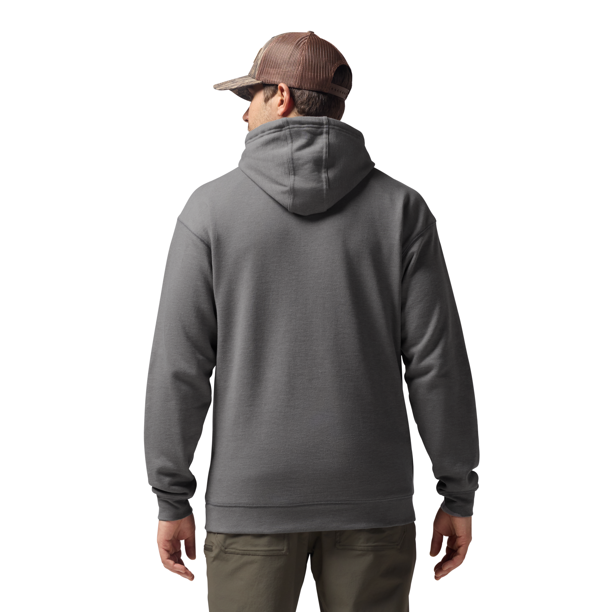 Leisure Hoodie in Heather Charcoal, on model #heather_charcoal