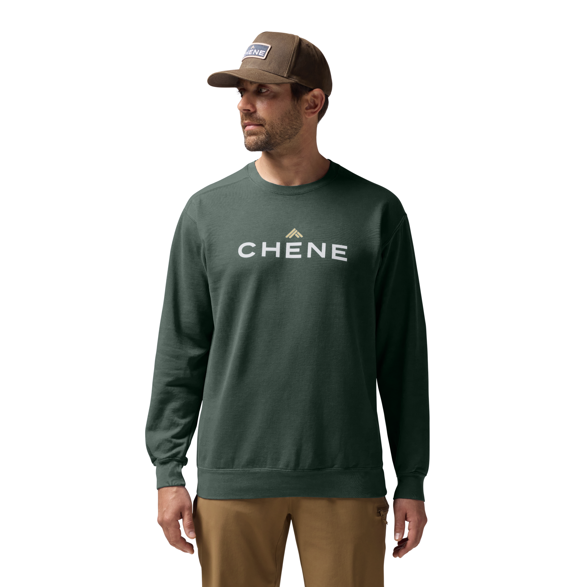Comfort Colors Sweatshirt in Blue Spruce, on model #blue_spruce