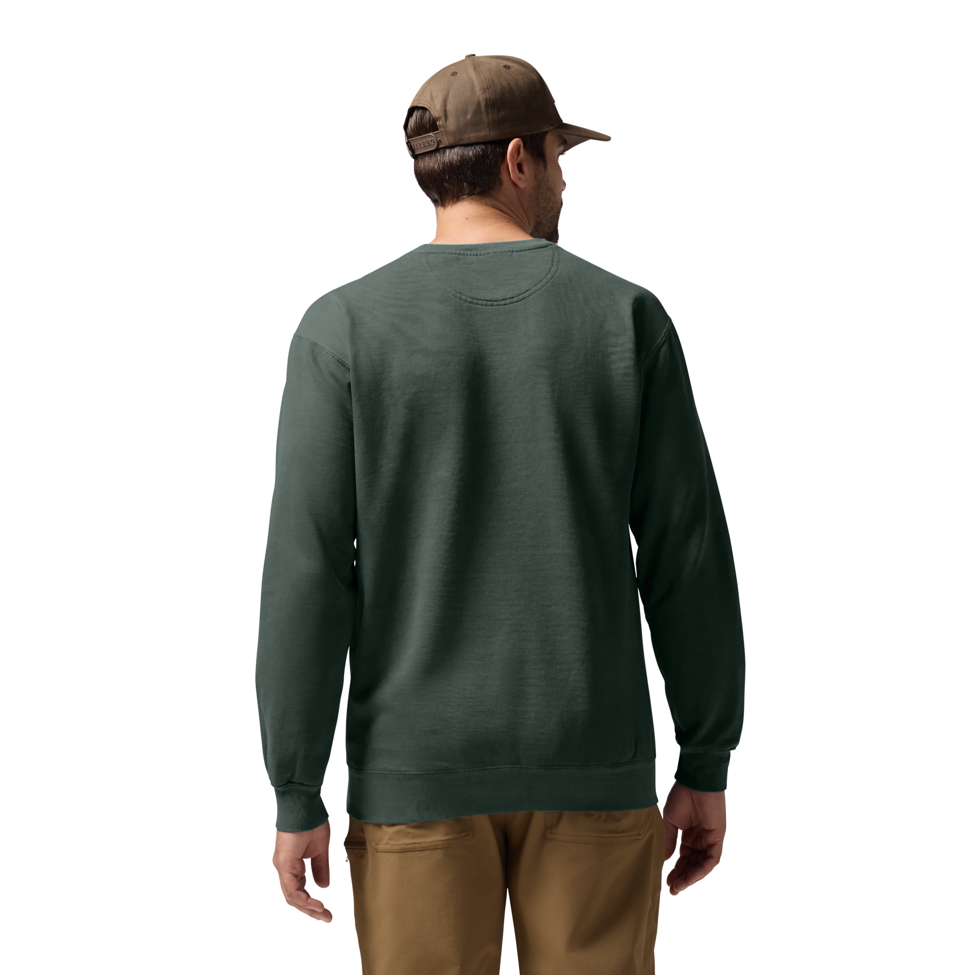 Comfort Colors Sweatshirt in Blue Spruce, on model #blue_spruce