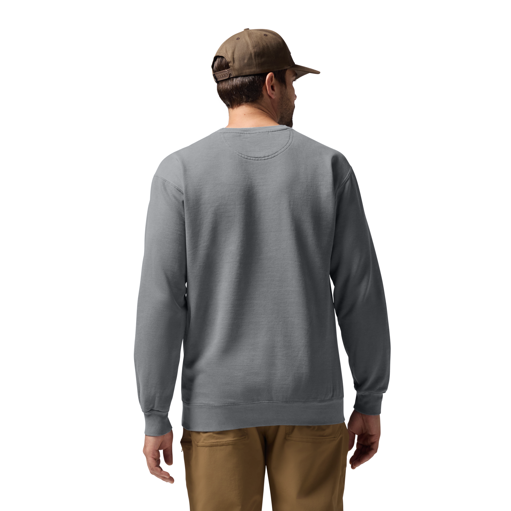 Comfort Colors Sweatshirt in Gray, on model #gray