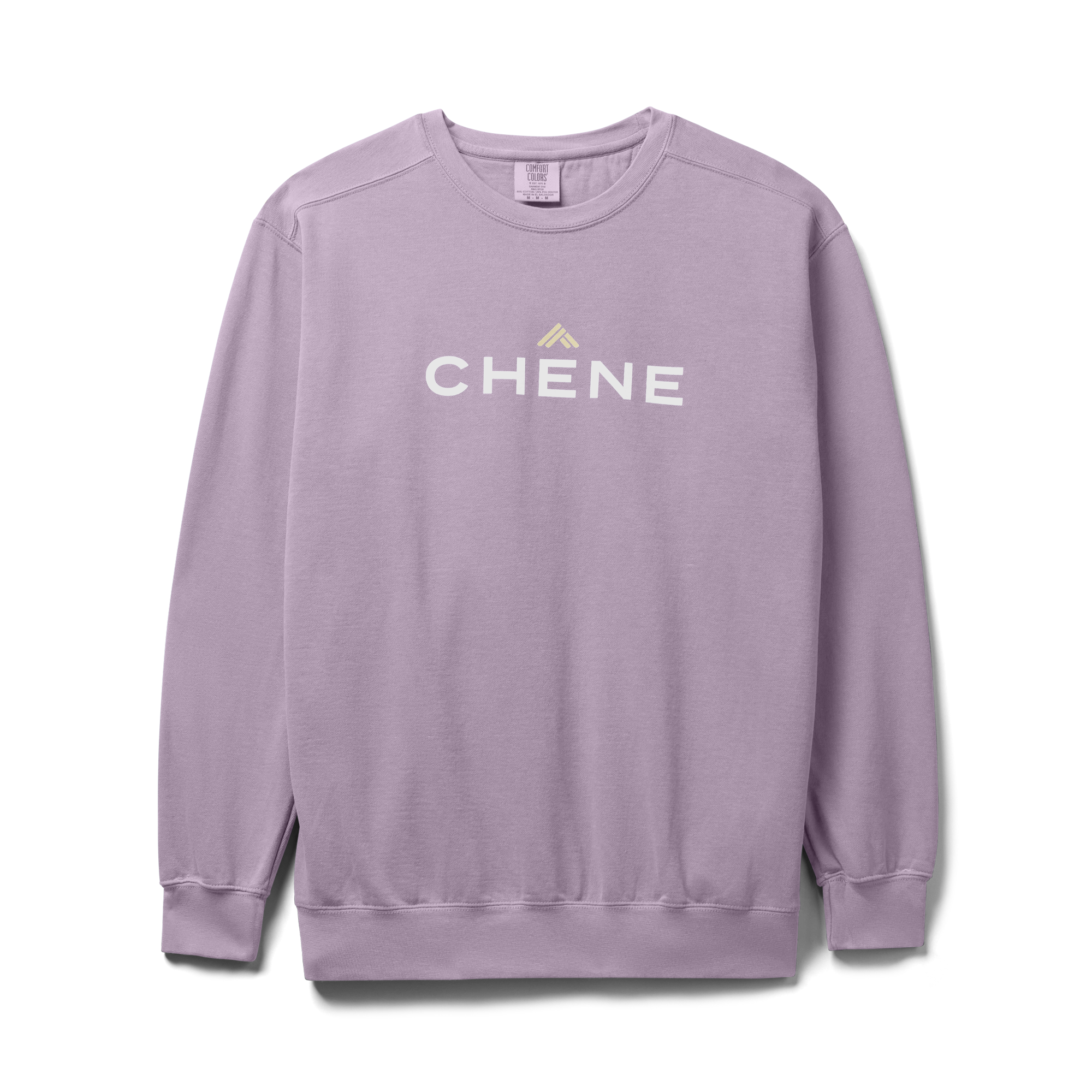 Comfort Colors Sweatshirt in Orchid, flat lay #orchid