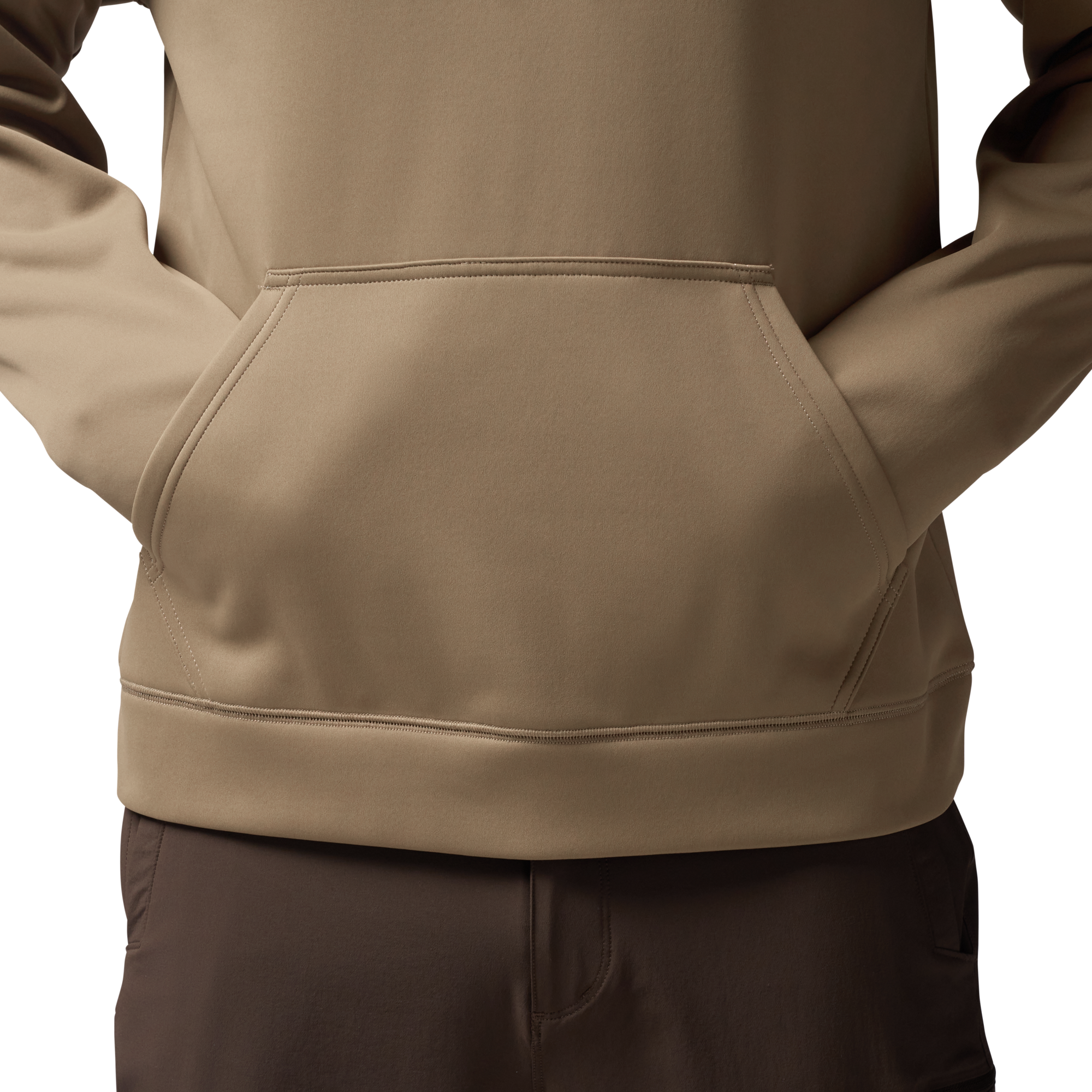 Crossover Hoodie in Field Khaki, on model #field_khaki