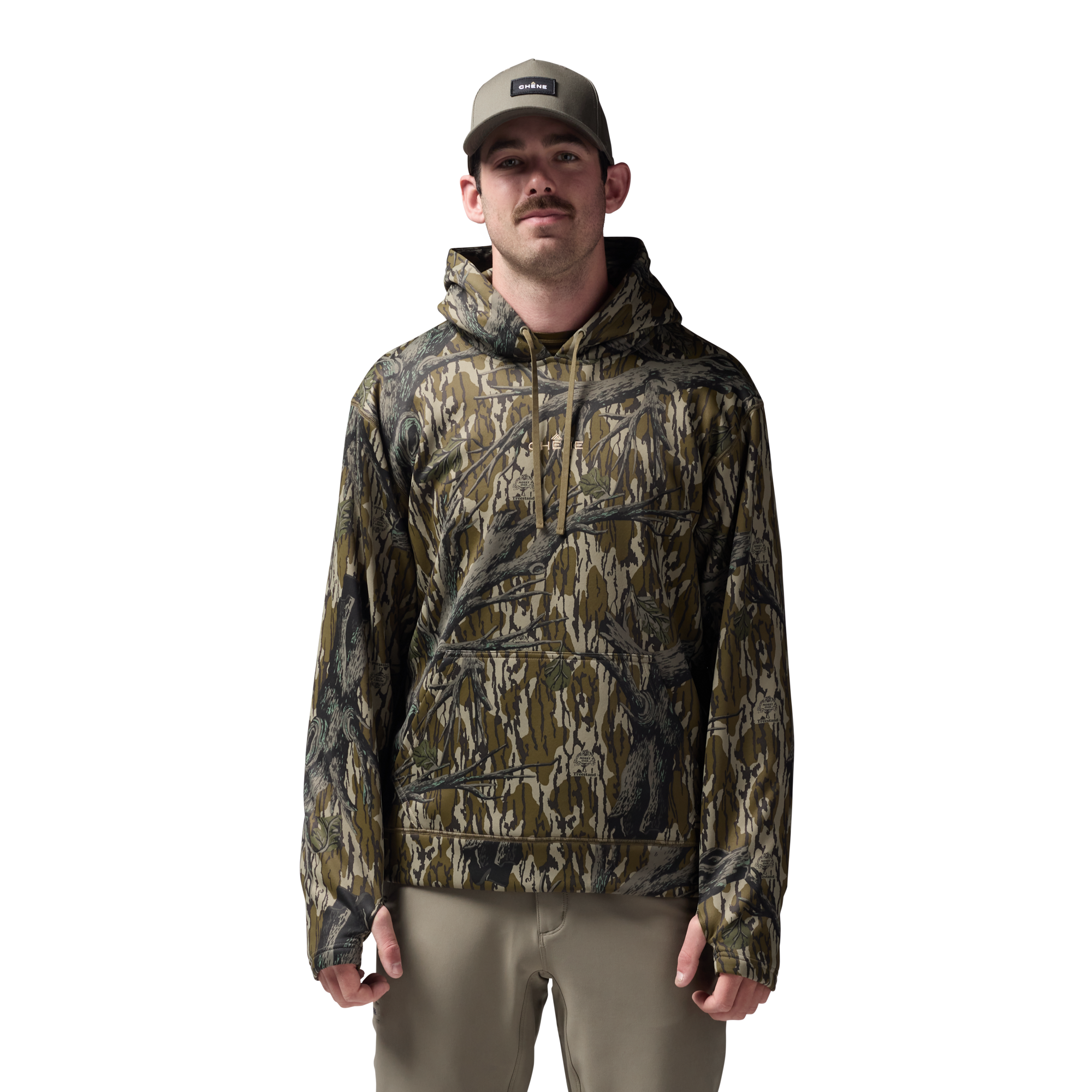 Crossover Hoodie in Mossy Oak Original Treestand, on model #mossy_oak_original_treestand