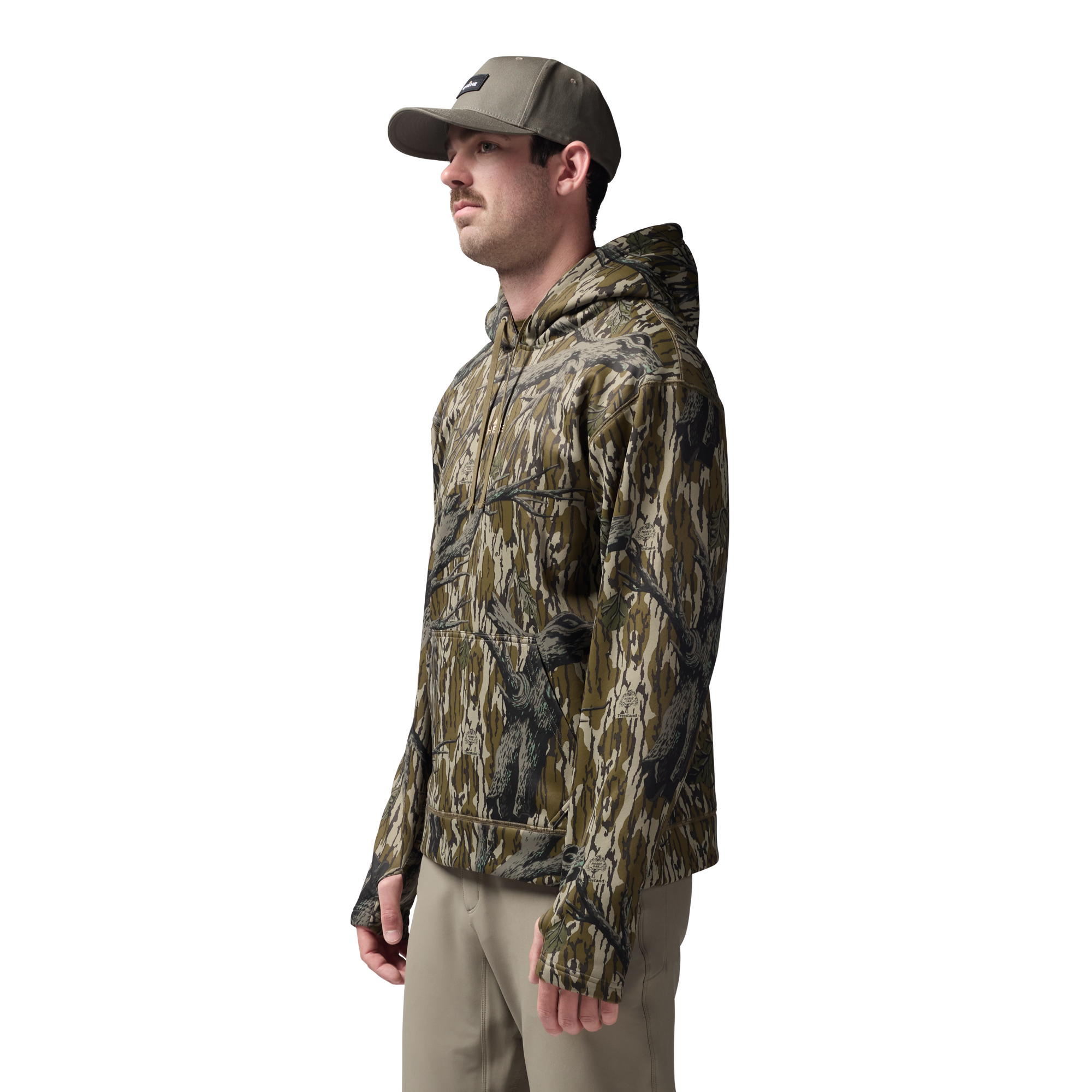 Crossover Hoodie in Mossy Oak Original Treestand, on model #mossy_oak_original_treestand
