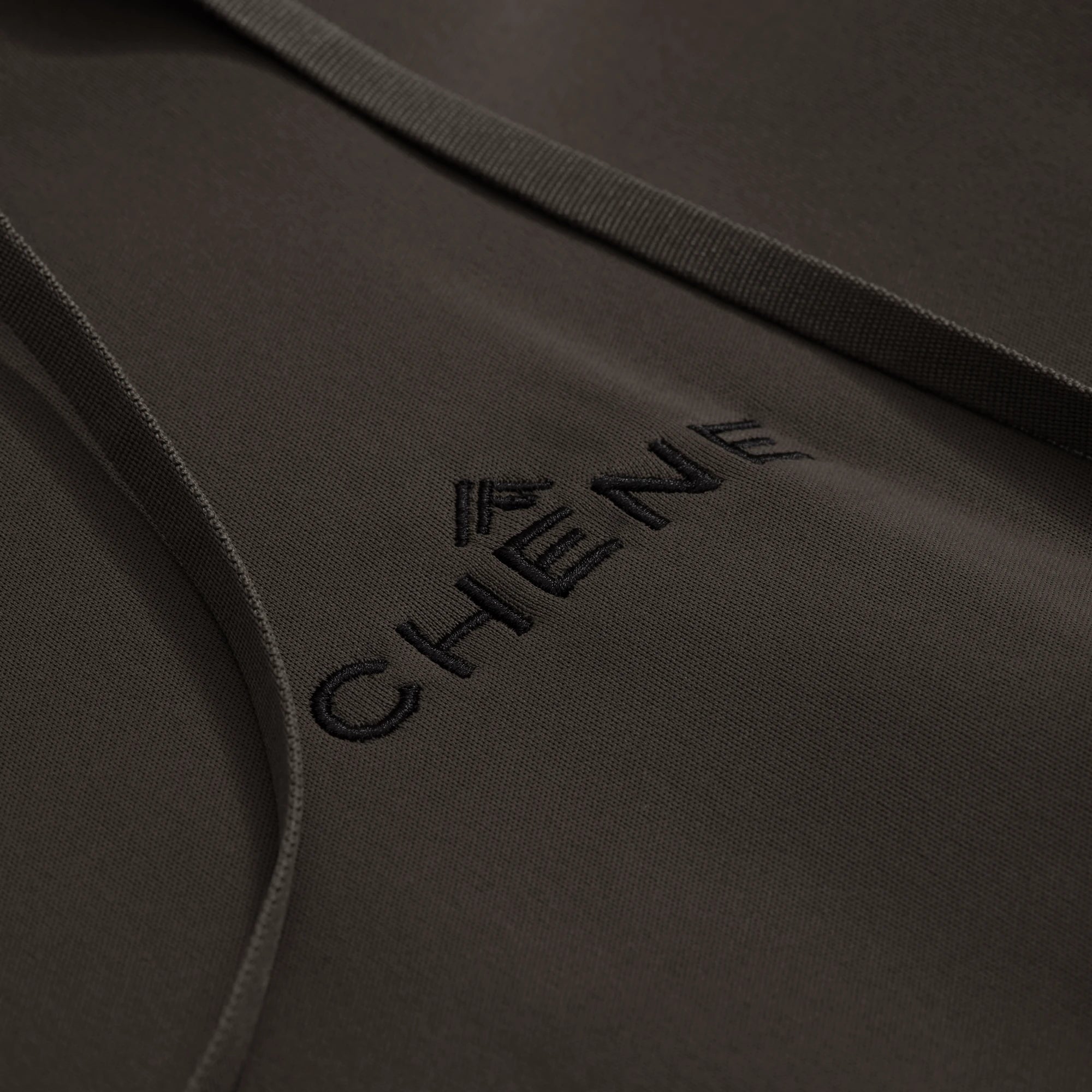 Crossover Hoodie in Mud, fabric detail #mud