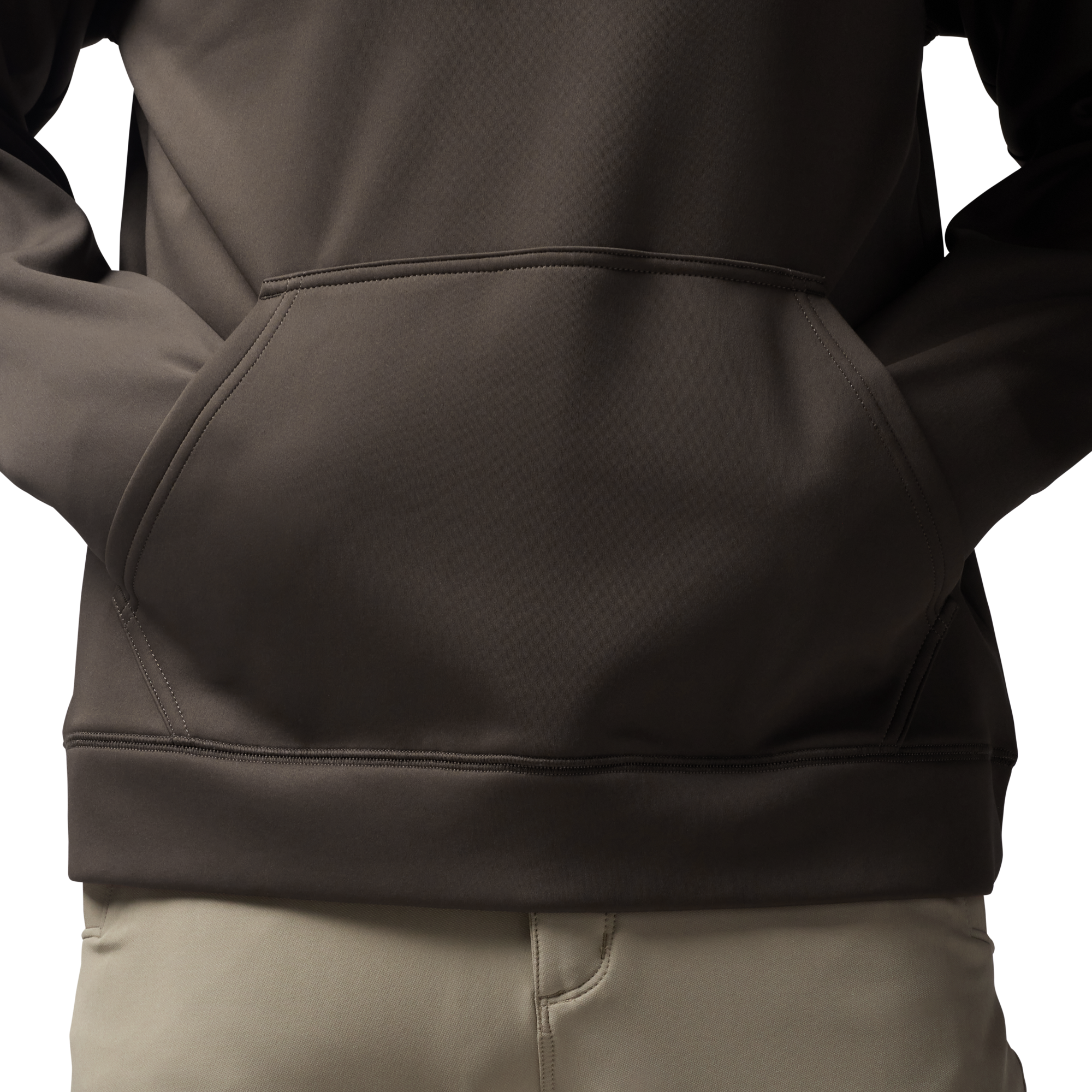 Crossover Hoodie in Mud, on model #mud