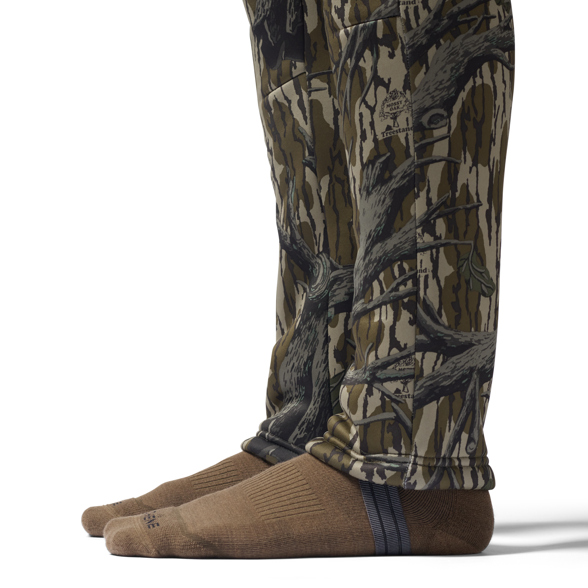 Sherpa Fleece Wader Pant in Mossy Oak Original Treestand, on model #mossy_oak_original_treestand