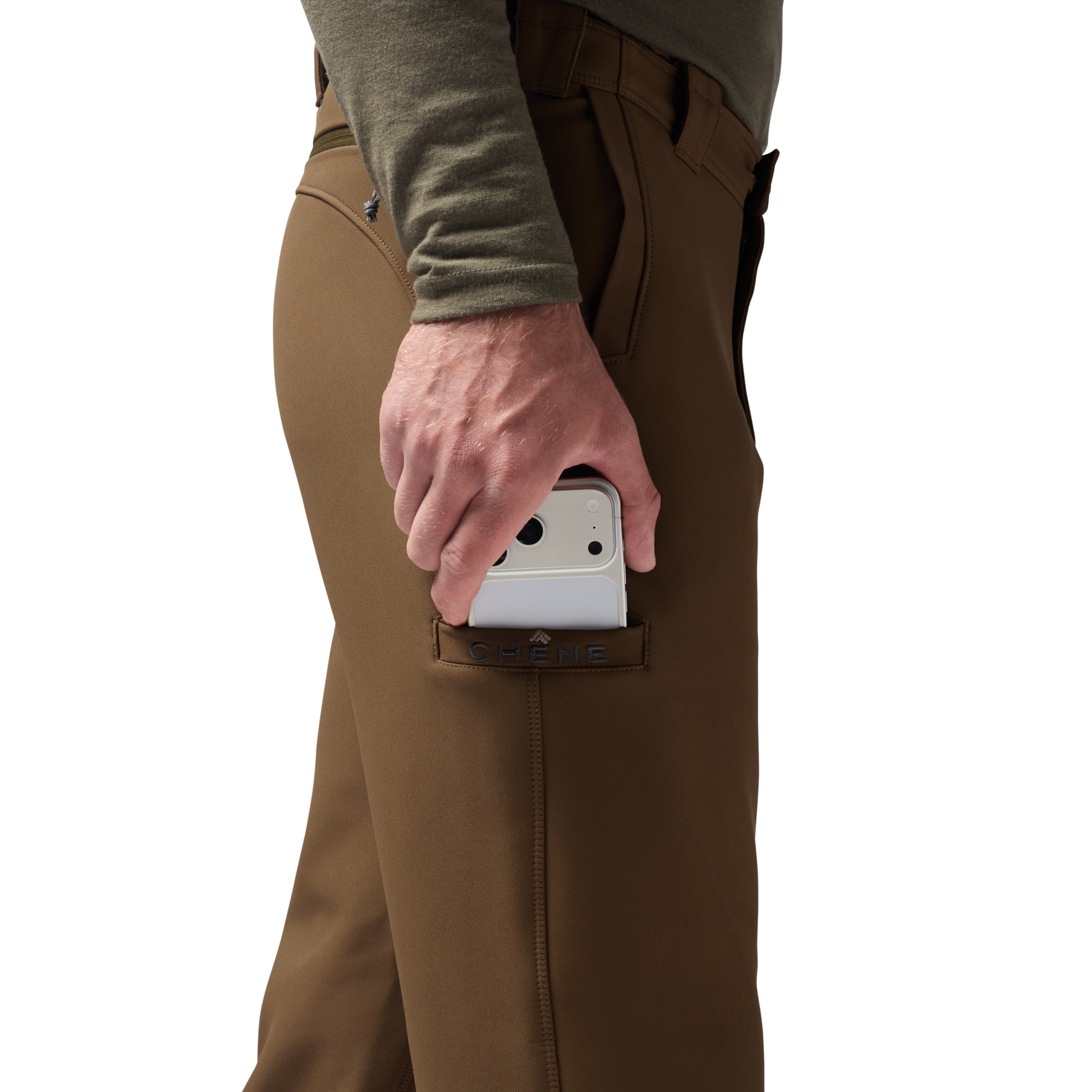Bonded Fleece Field Pant in Field Tan, on model #field_tan