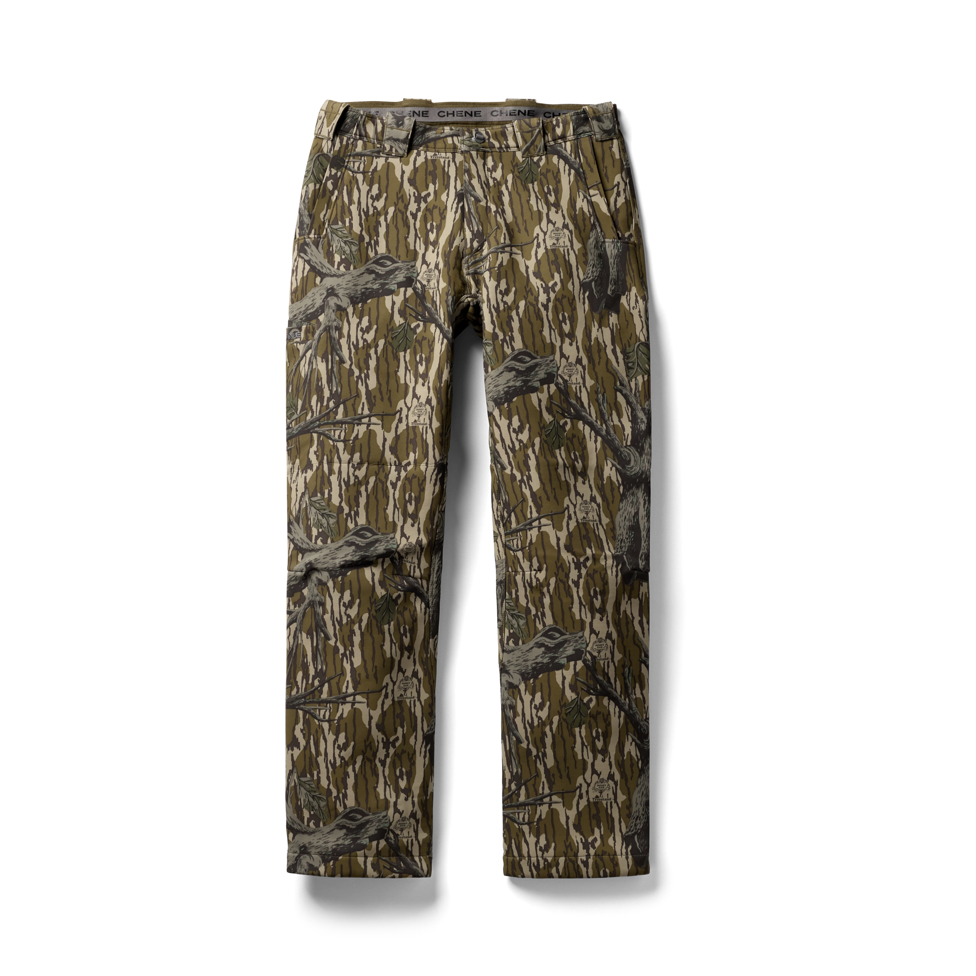 Bonded Fleece Field Pant in Mossy Oak Original Treestand, flat lay #mossy_oak_original_treestand