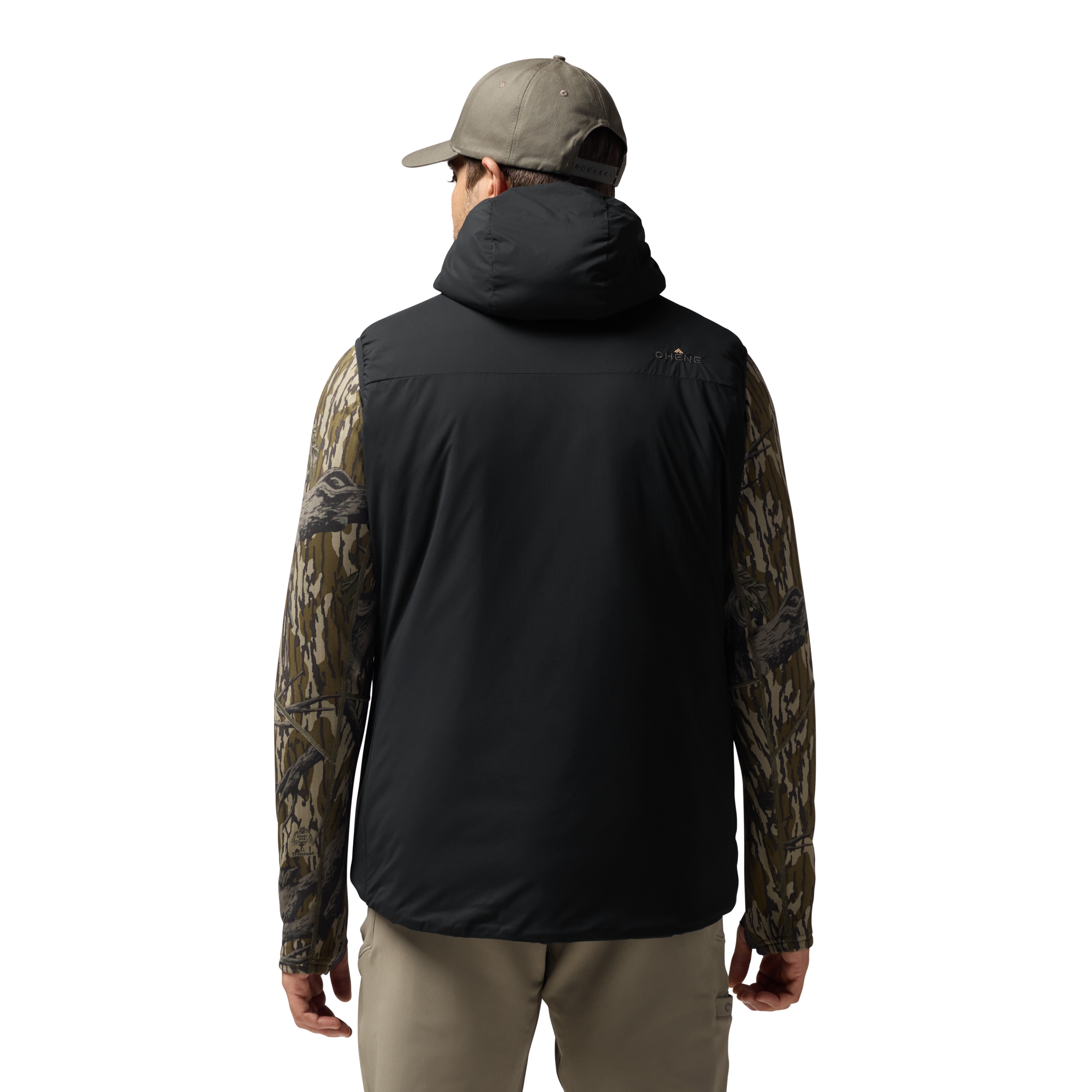 Flyweigh Hooded Vest in Black, on model #black