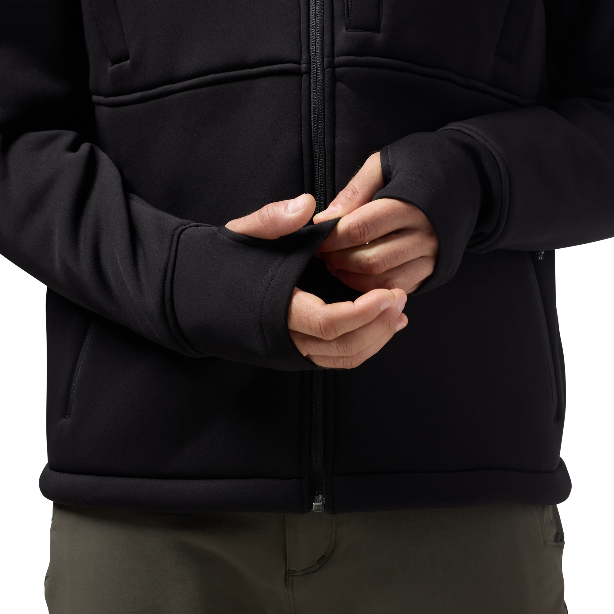 Over/Under Jacket in Black, on model #black