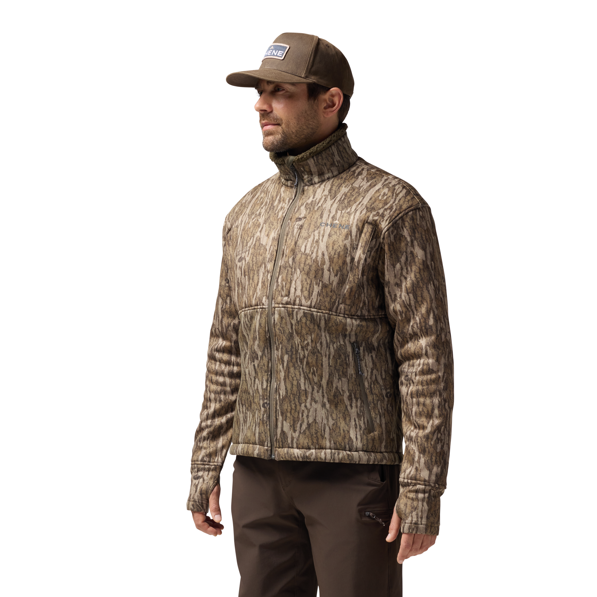 Over/Under Jacket in Mossy Oak Bottomland, on model #mossy_oak_bottomland