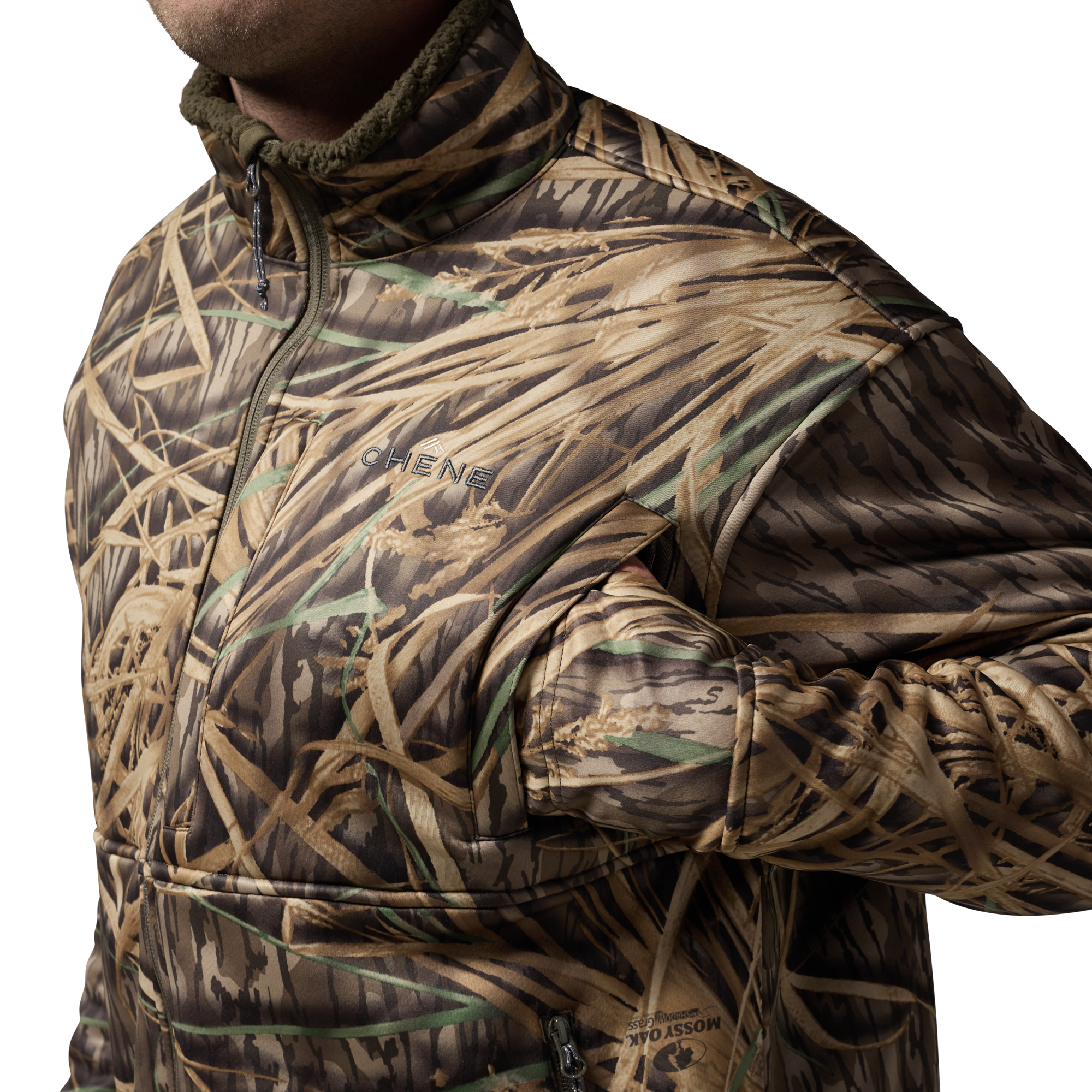 Over/Under Jacket in Mossy Oak Original Shadow Grass, on model #mossy_oak_original_shadow_grass