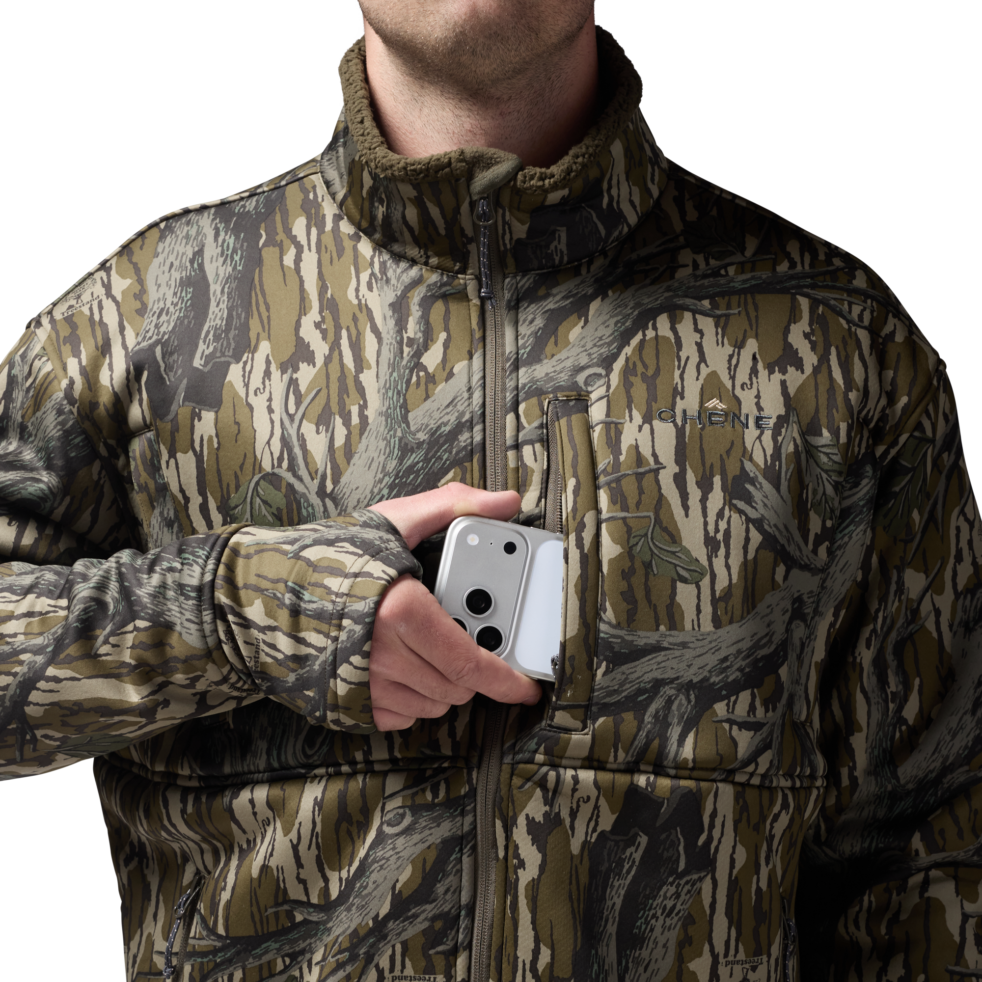 Over/Under Jacket in Mossy Oak Original Treestand, on model #mossy_oak_original_treestand