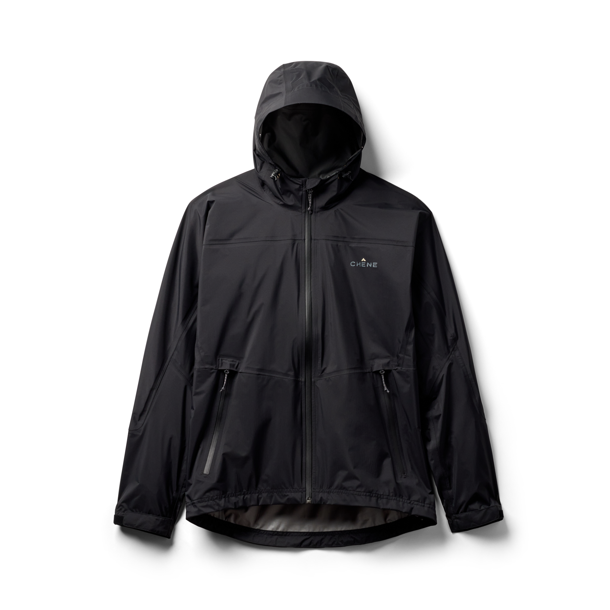 Hydro-Lok Velo Rain Jacket in Black, flat lay #black