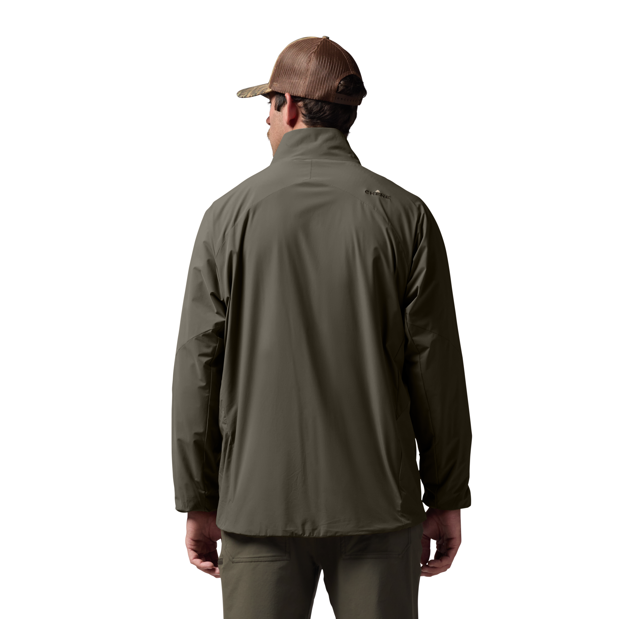 Flux Jacket in Cypress, on model #cypress