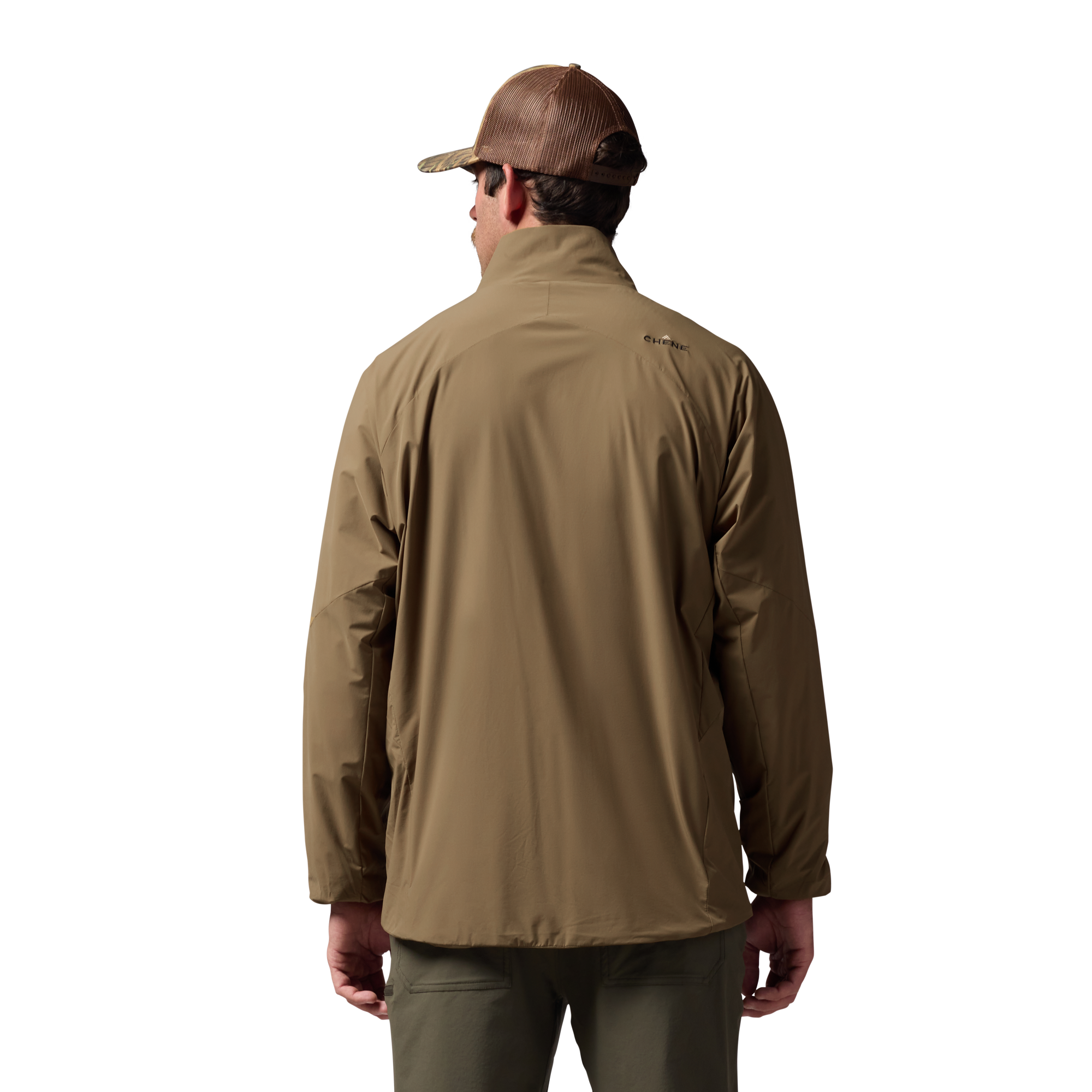 Flux Jacket in Field Khaki, on model #field_khaki